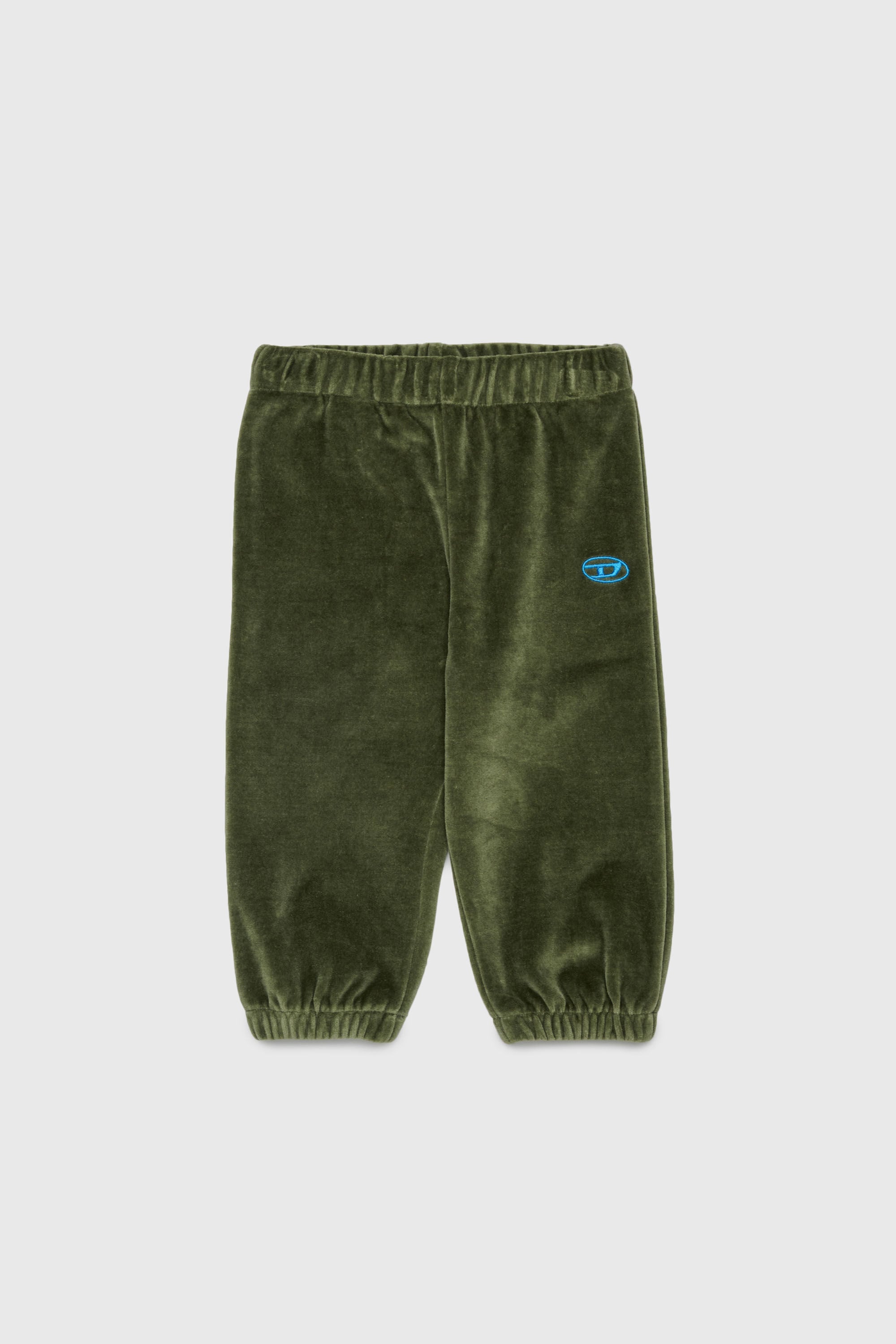 Diesel - PHENIB, Pantalon de surv&ecirc;tement en velours avec broderie Oval D Homme in Vert - 1