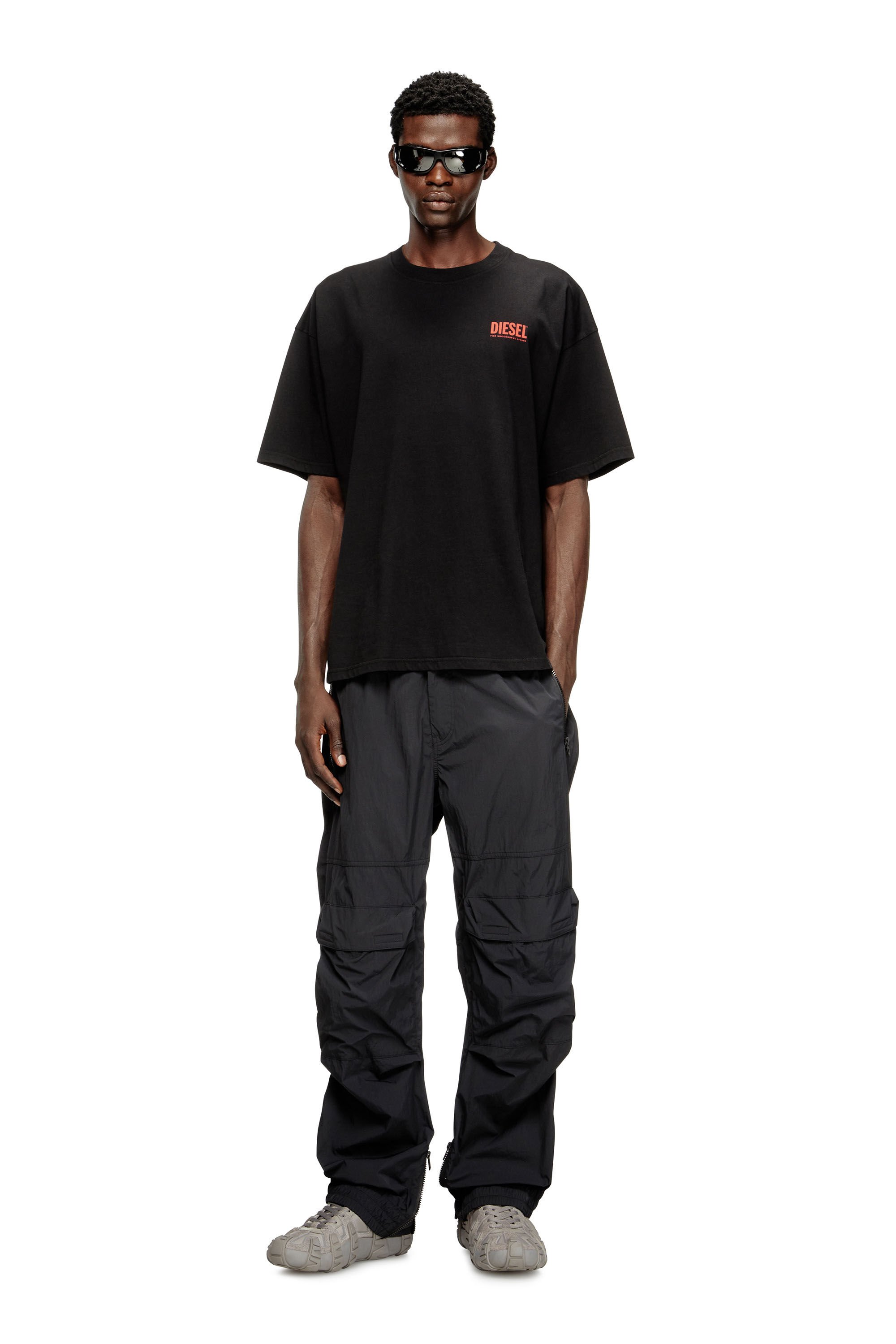 Diesel - T-BOXT-BISK, Herren Baumwoll-T-Shirt mit Diesel-Biscotto-Print in Schwarz - 1