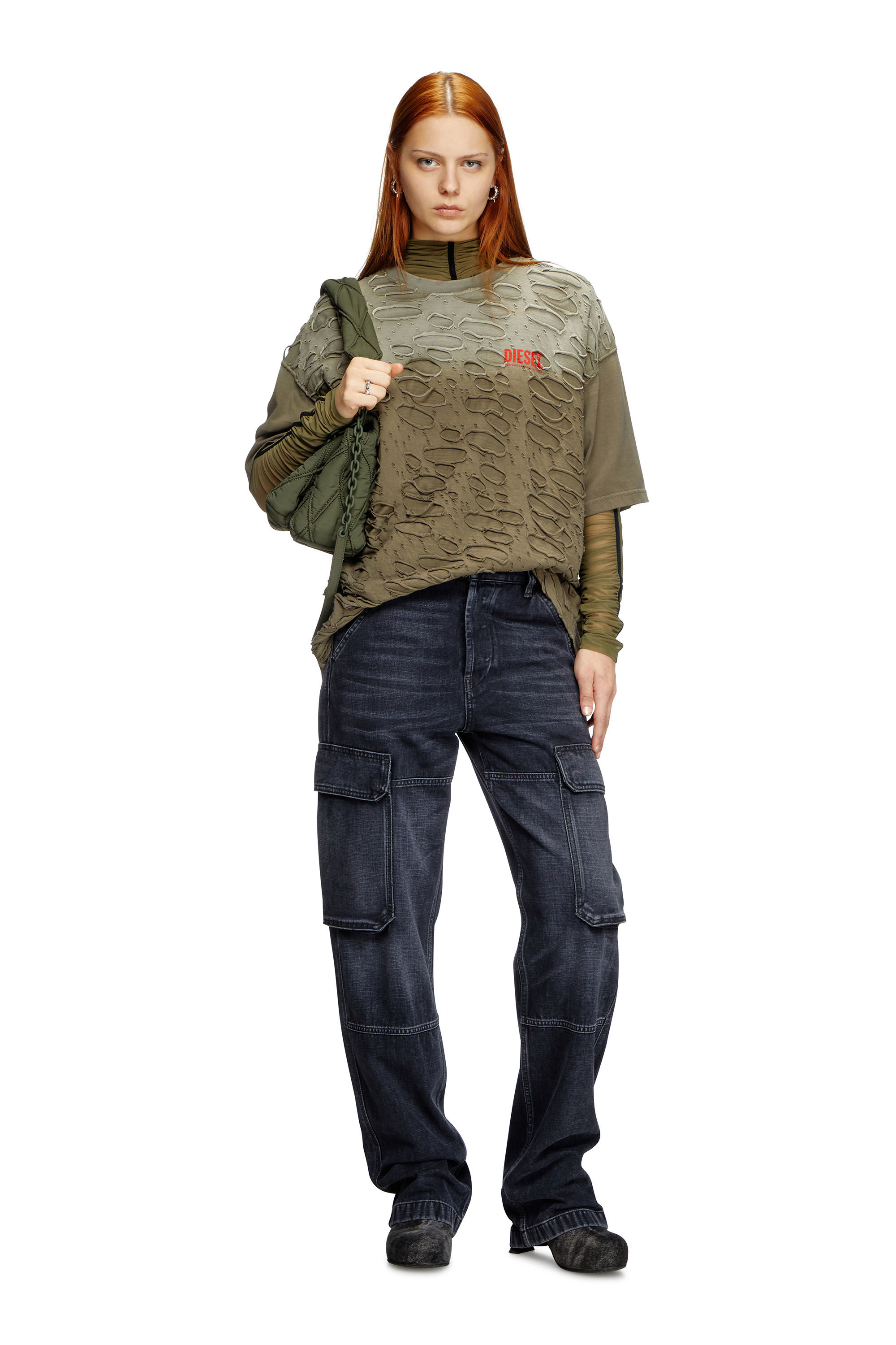 Diesel - Regular Jeans D-Pot 007Z9 Donna, Nero/Grigio scuro - Image 1