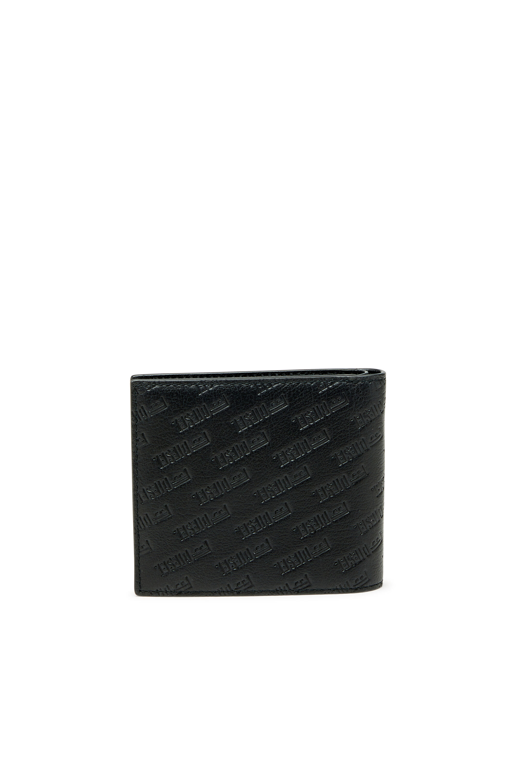 Diesel - MONOGRAM BI-FOLD COIN S 3D, Herren Leder-Bifold-Geldb&ouml;rse mit all-over gepr&auml;gtem Logo in Schwarz - 2