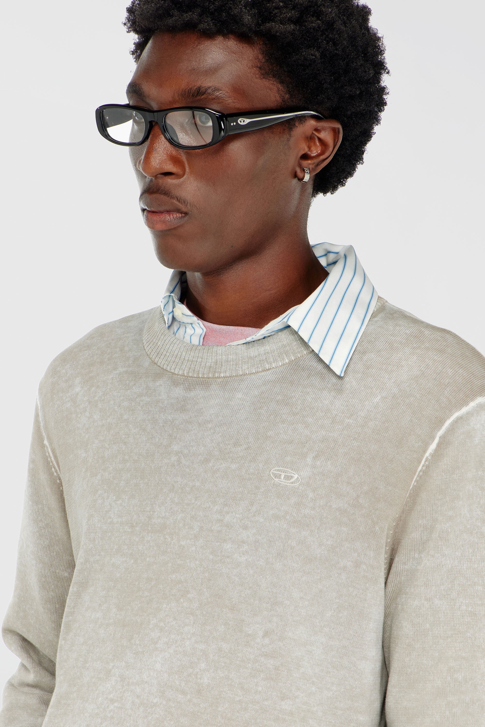 Diesel - K-LAURENT, Maglia con stampa interna sfumata Uomo in Grigio - 5