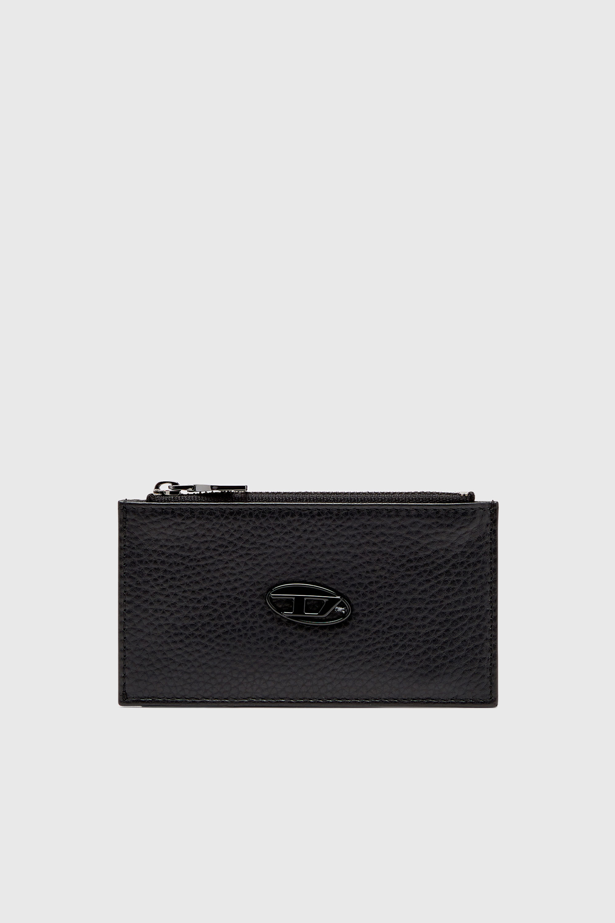 Diesel - HISSU EVO CARD HOLDER III, Porte-cartes plat en cuir grain&eacute; Homme in Noir - 1