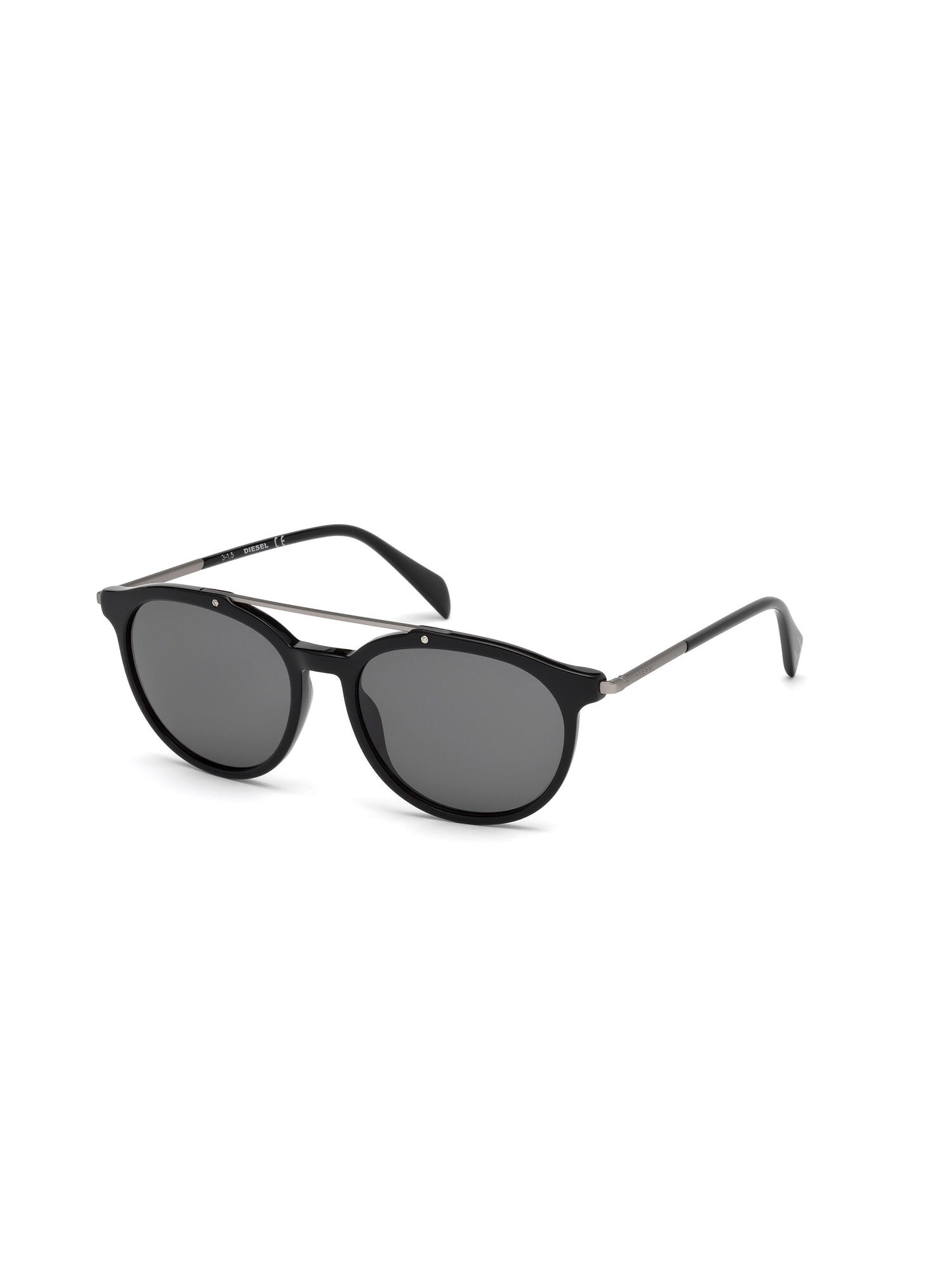 Diesel - DM0188, Unisex Vintage-Sonnenbrille mit Metalldetails in Schwarz - 5