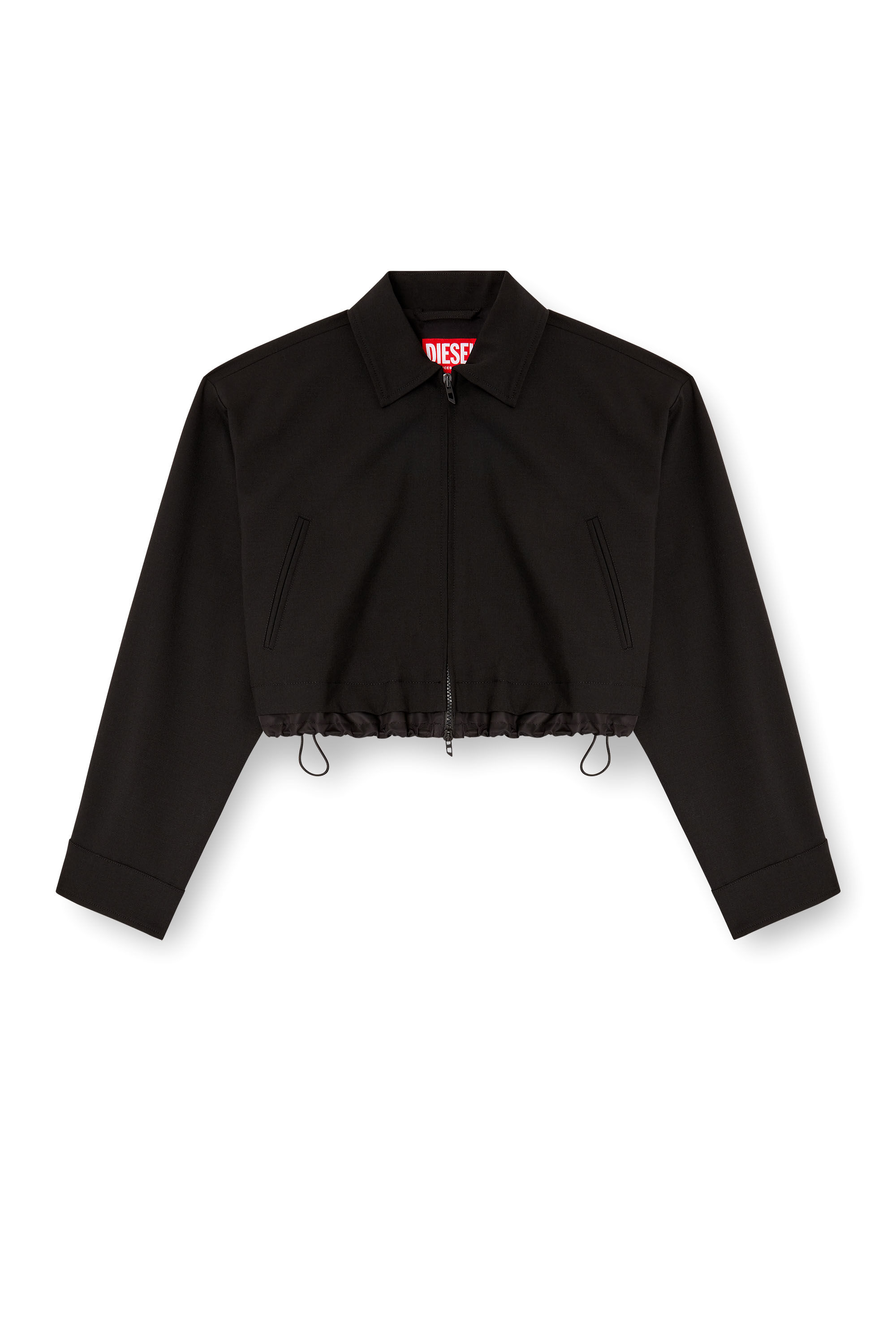 Diesel - J-TING-FEM-R2, Giacca corta in tessuto sartoriale e nylon Donna in Nero - 2