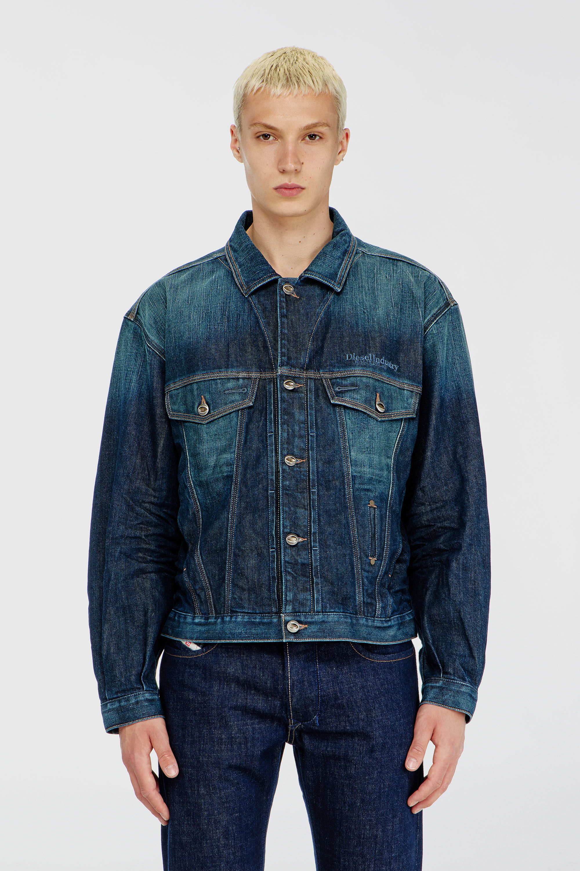 Diesel - D-DENVER-CL, Trucker jacket in denim selvedge Unisex in Blu - 3