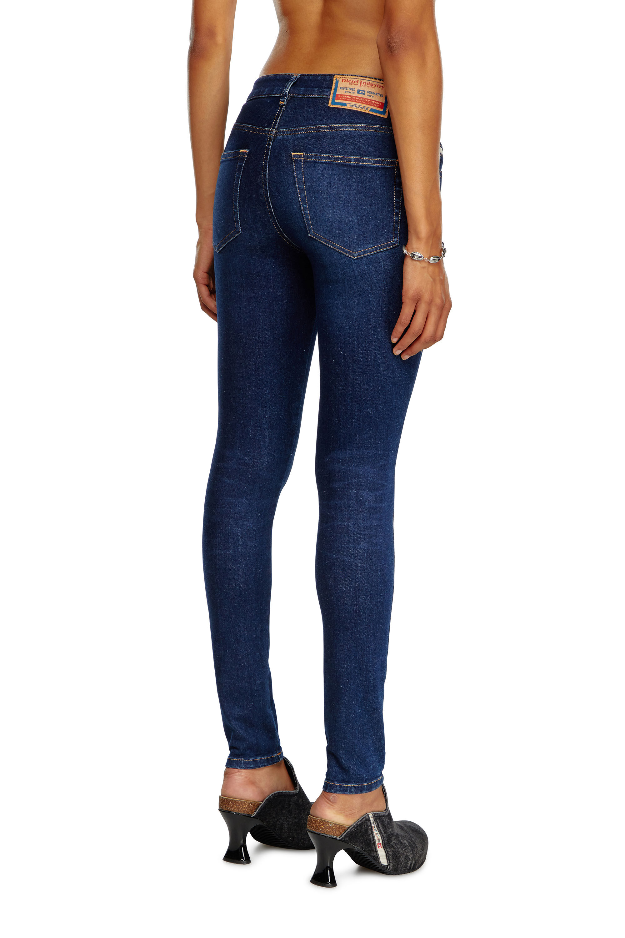Diesel - Donna Super skinny Jeans 2017 Slandy 09J12, Blu Scuro - Image 4