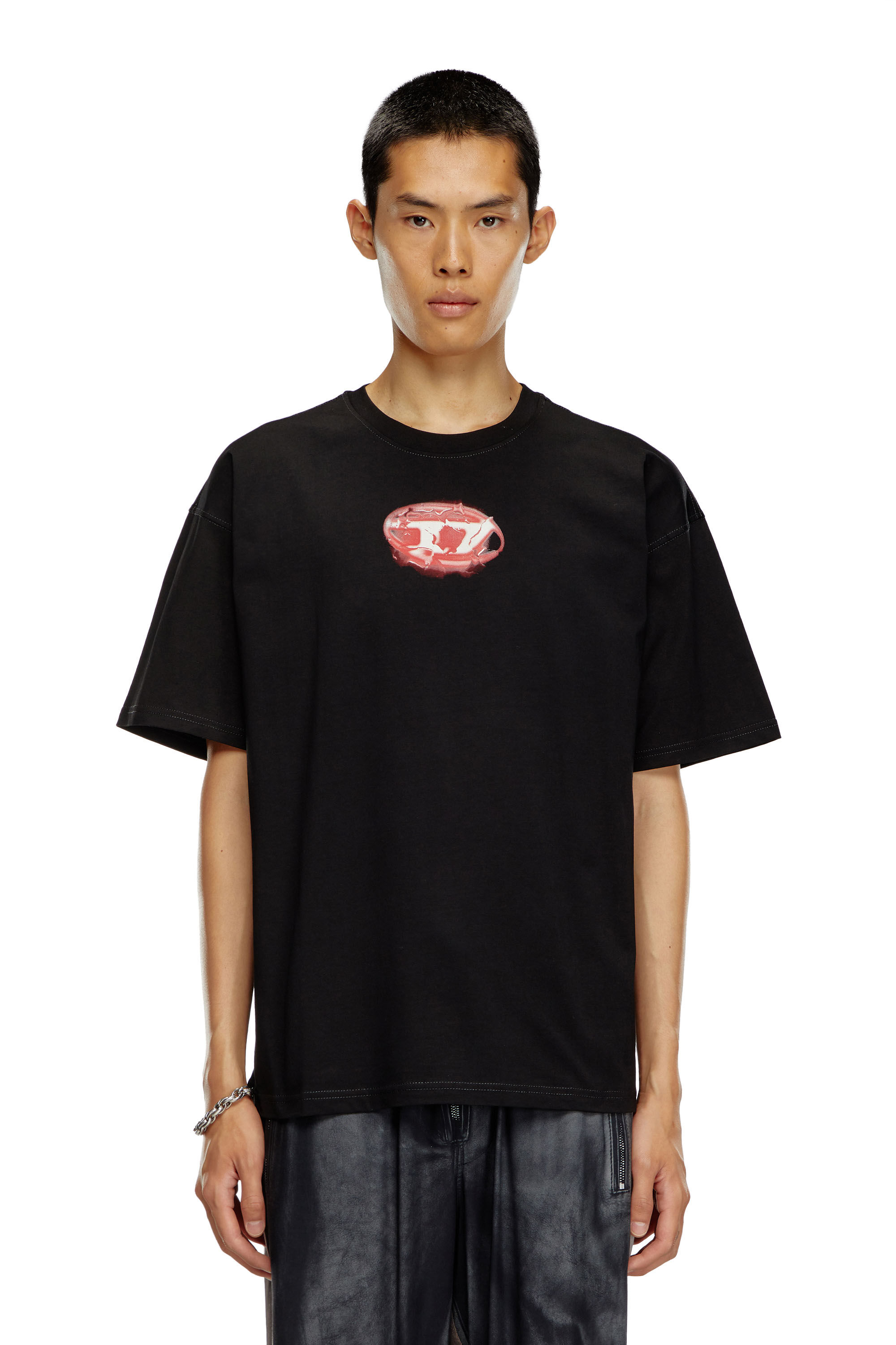 Diesel - T-BOXT-K3, Homme T-shirt avec logo effet lumineux in Noir - Image 5