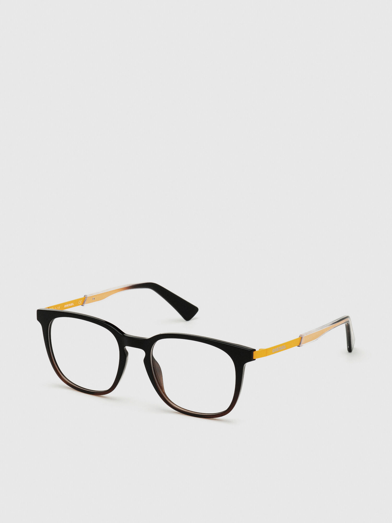 Diesel - DL5349, Unisex Unisex-Brille mit quadratischer Silhouette in Schwarz/Gelb - 2
