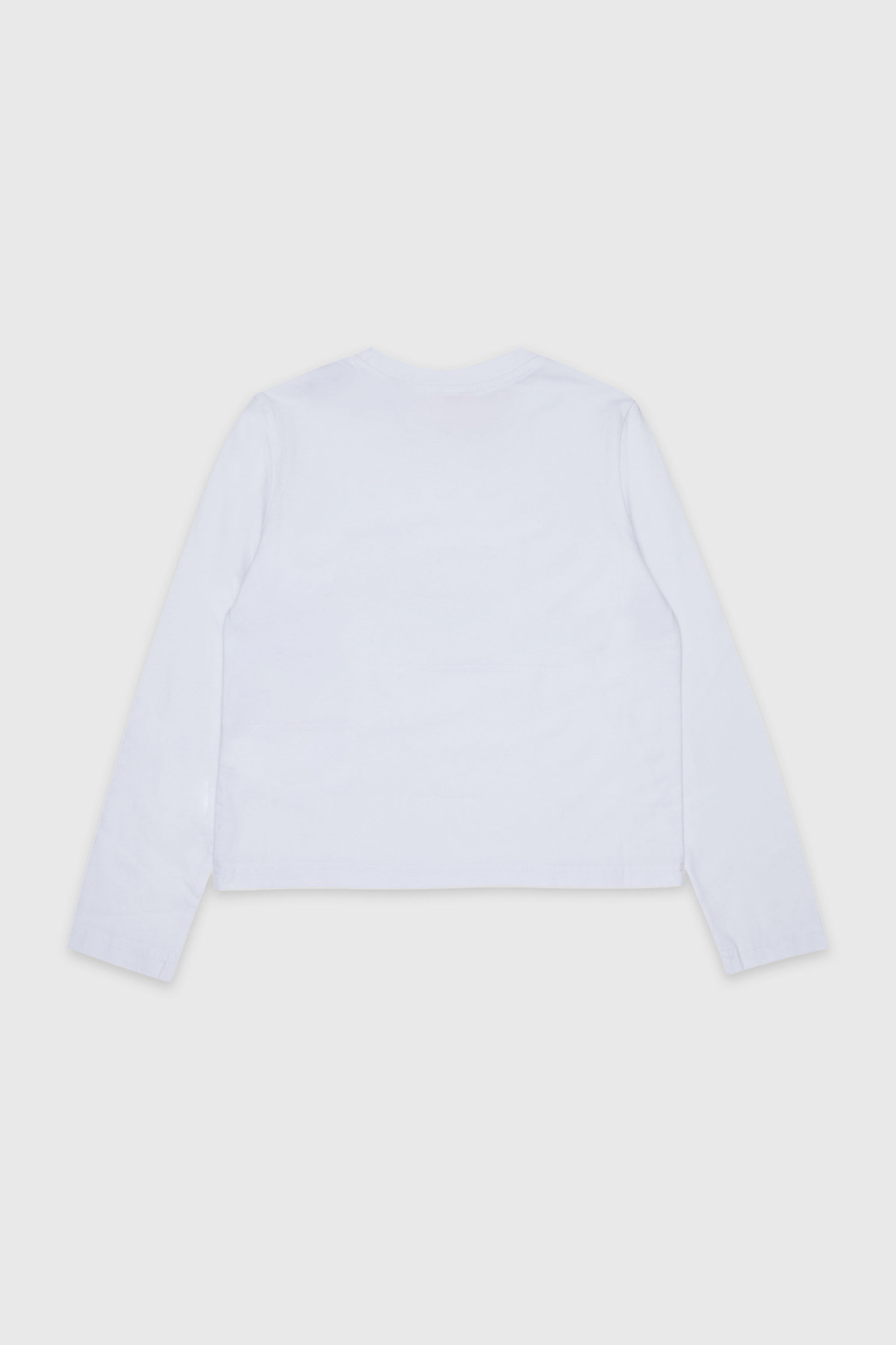 Diesel - TLIBBY, T-shirt &agrave; manches longues avec patch logo effiloch&eacute; Femme in Blanc - 2