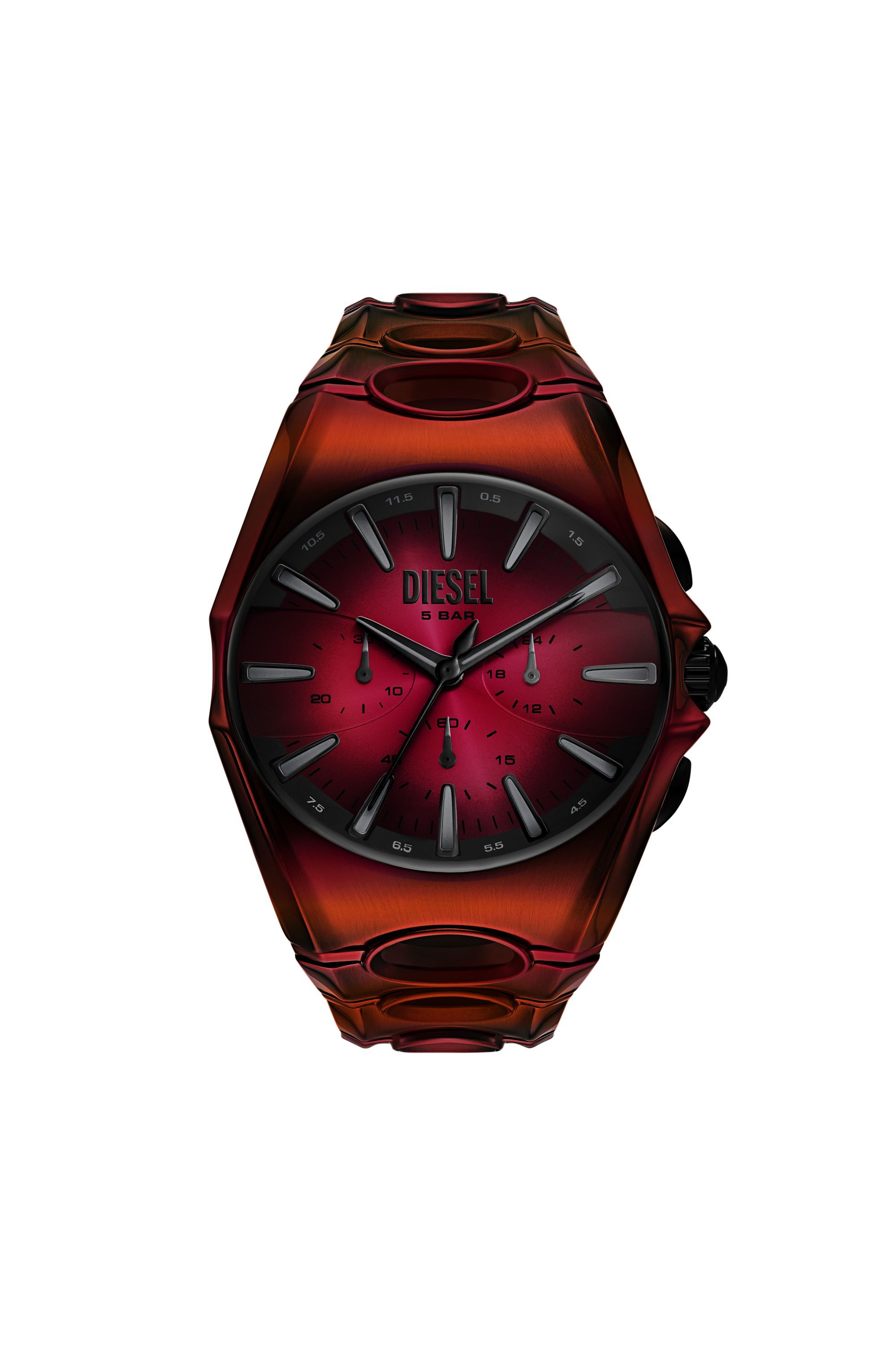 Diesel - DZ4693 WATCH, Herren D-Curve Armbanduhr Rote Edelstahluhr in Rot - 1