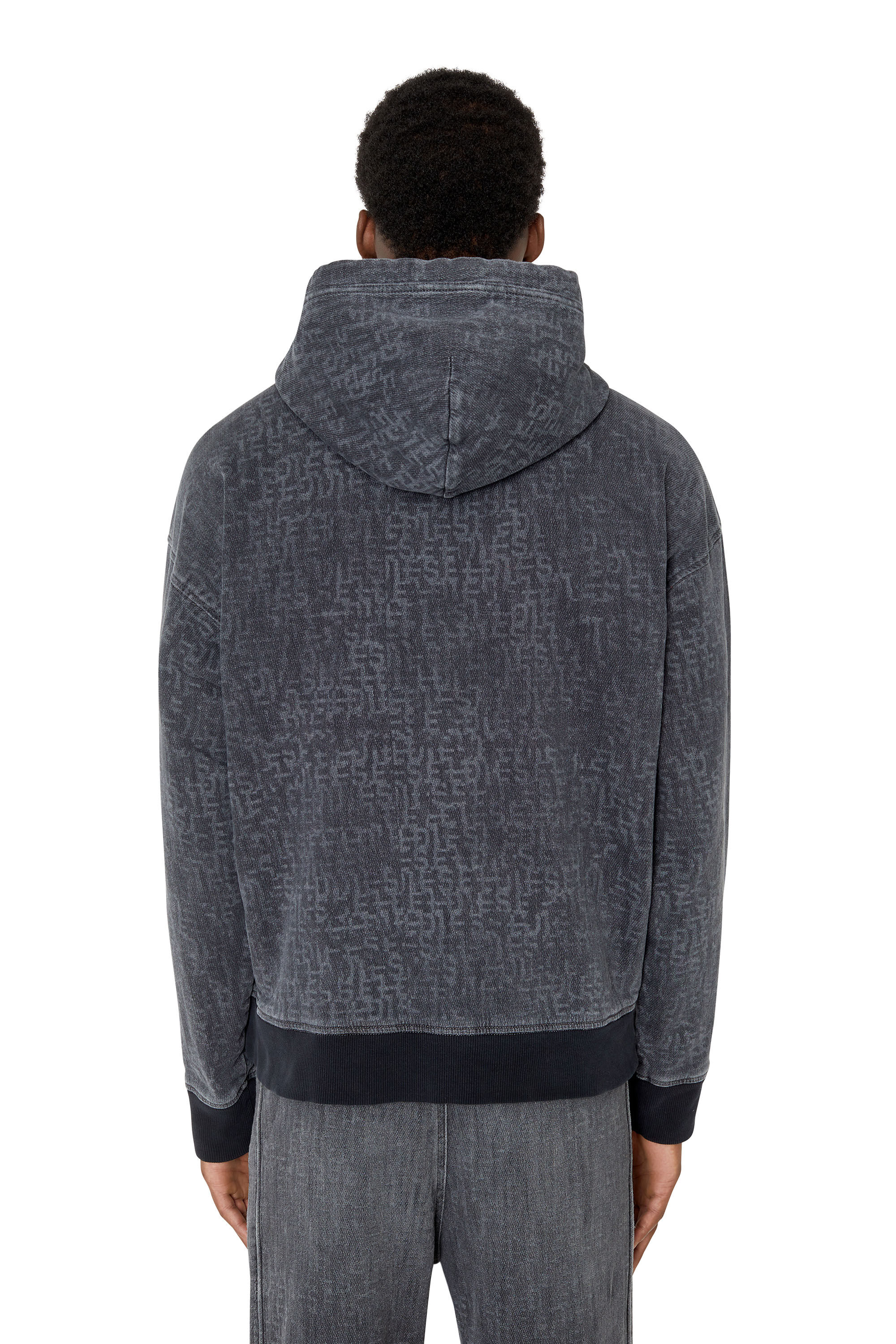 Diesel - D-UM-RIB TRACK DENIM HOODIE,  - Image 4