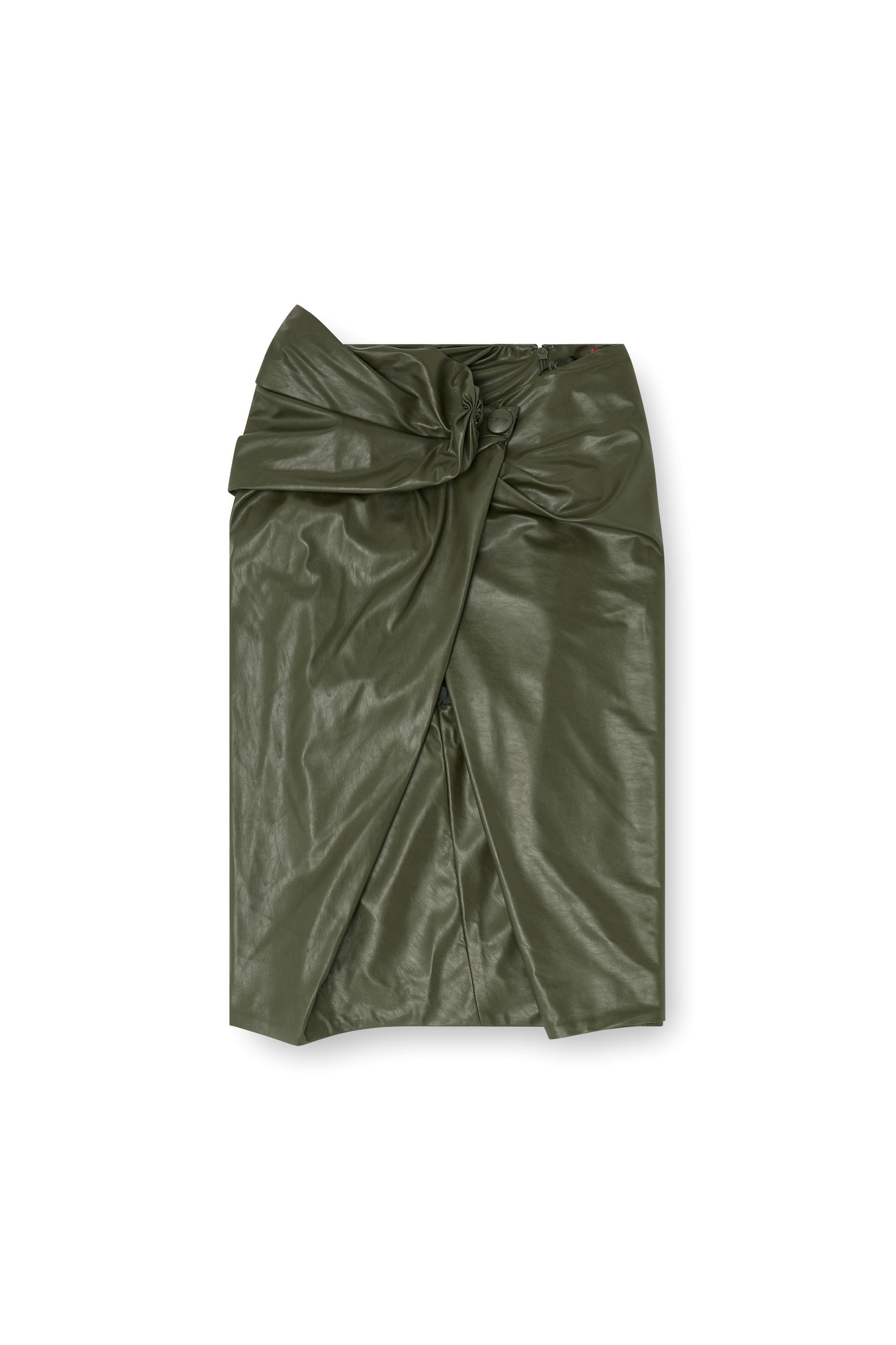 Diesel - O-DASLI, Jupe crayon drap&eacute;e avec fente Femme in Vert - 2