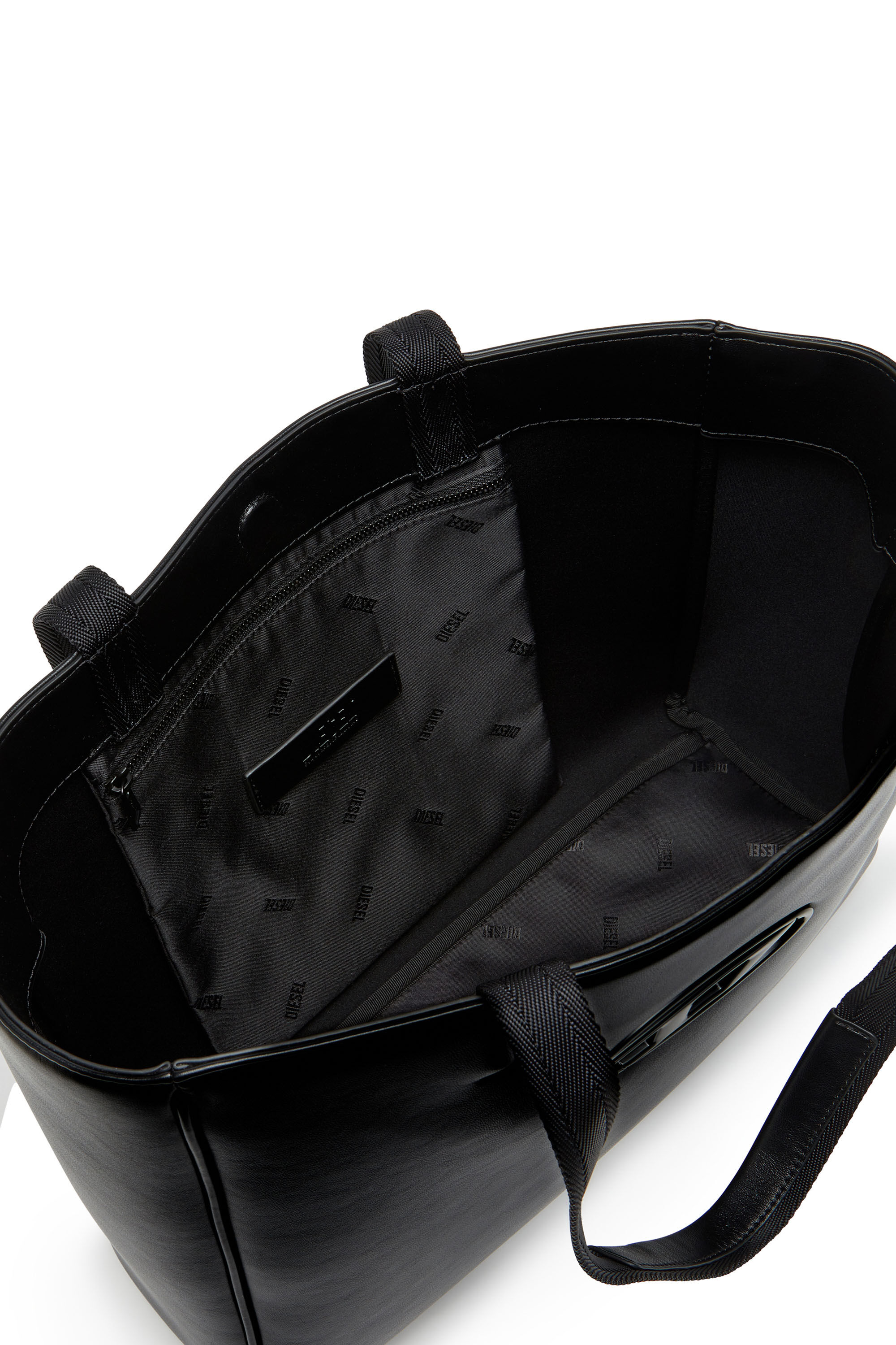 Diesel - HOLI-D SHOPPER EW, Unisex Holi-D-Quadratischer Shopper aus gebondetem Neopren in Schwarz - 5