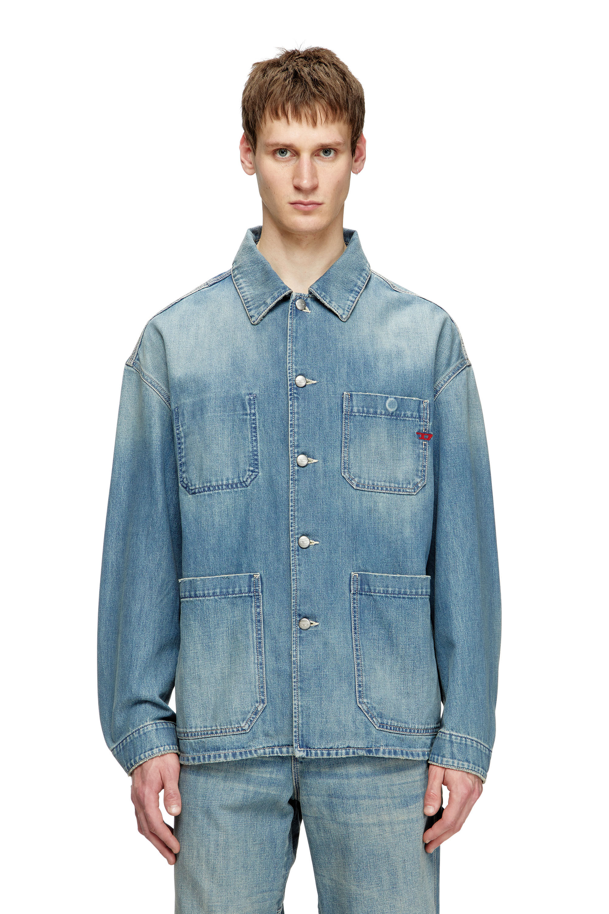 Diesel - D-STACK-U, Veste en denim de style utilitaire Mixte in Bleu - 3