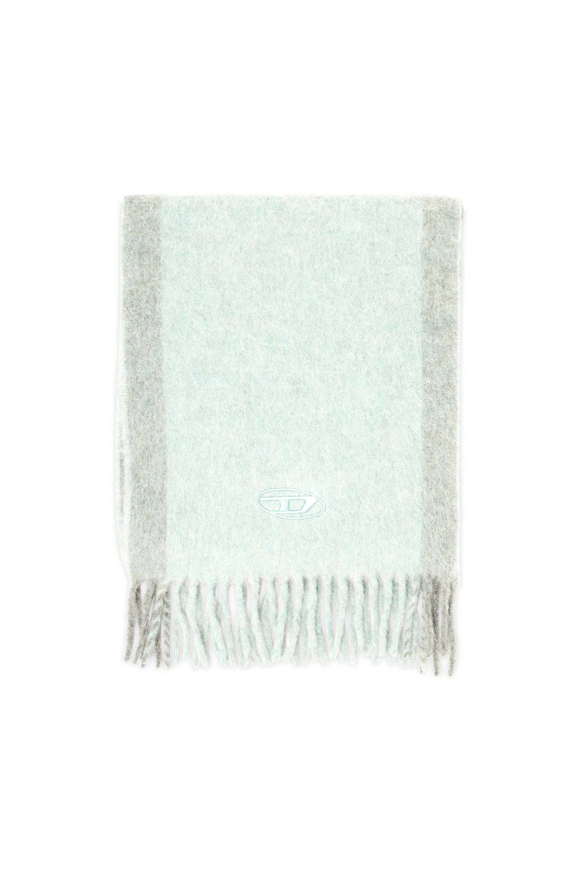Diesel - S-OLID, &Eacute;charpe en m&eacute;lange de laine avec rayures contrast&eacute;es Homme in Vert - 1
