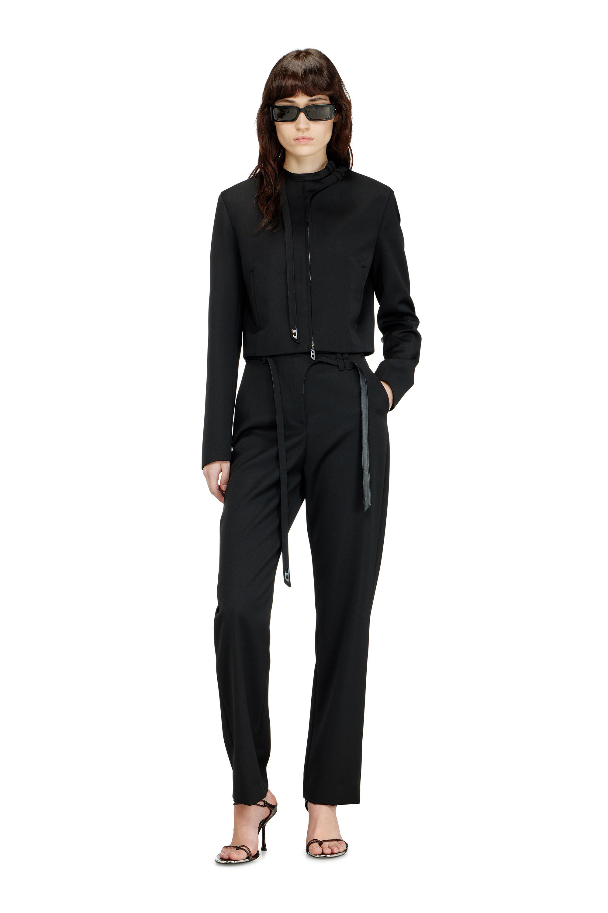 Diesel - G-HAVOC-1, Giacca sartoriale con cinturino biker Donna in Nero - 1