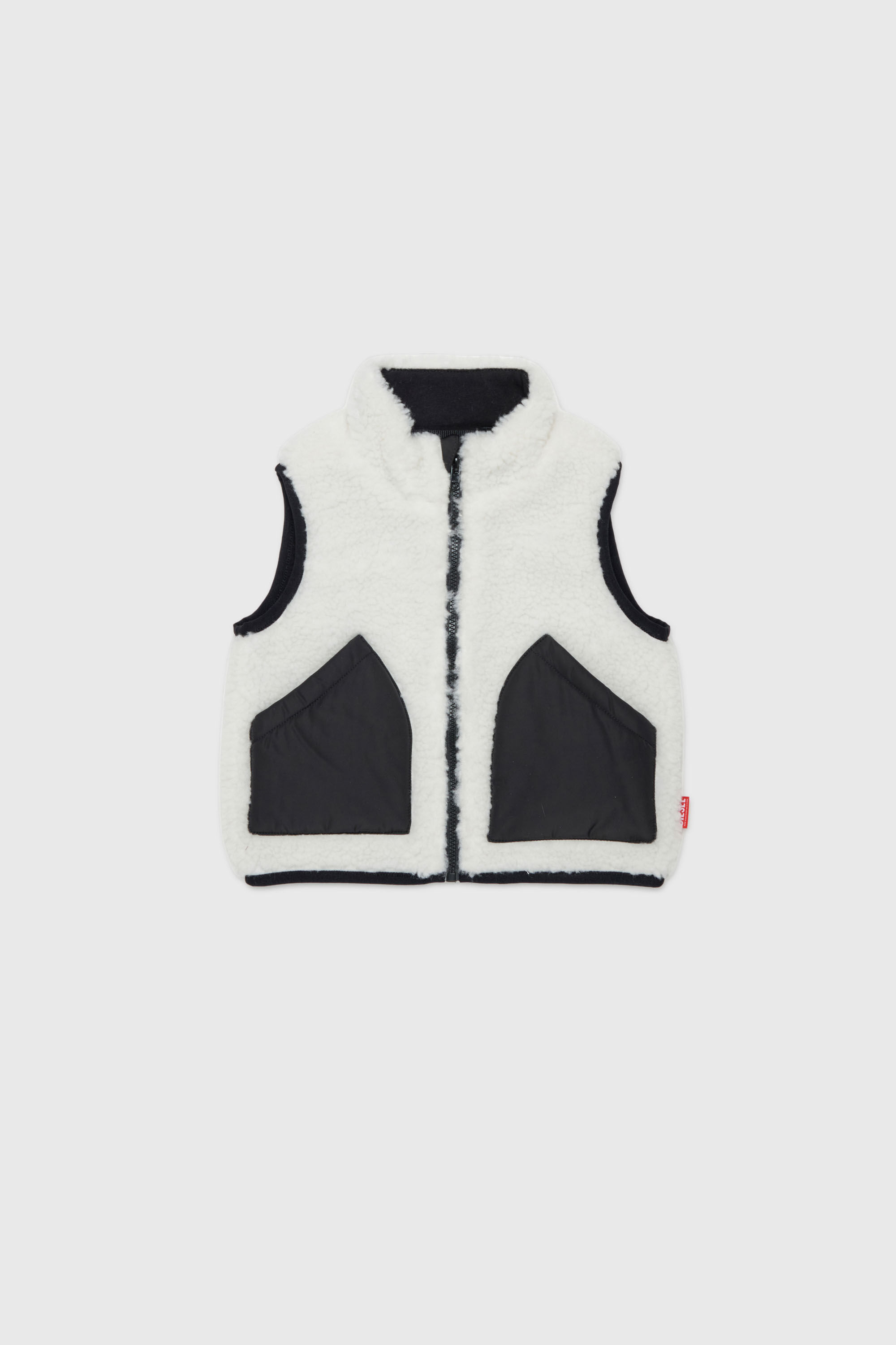 Diesel - JSEARB, Gilet colour-block in teddy fleece e nylon Uomo in Bianco - 1