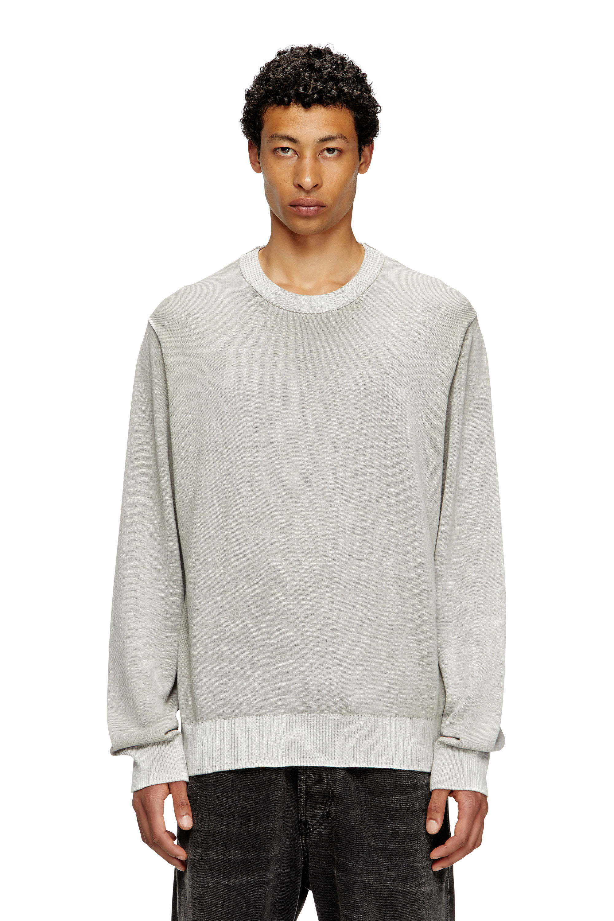 Diesel - K-LARENCE-B, Maglia in cotone stampata al contrario Uomo in Grigio - 3