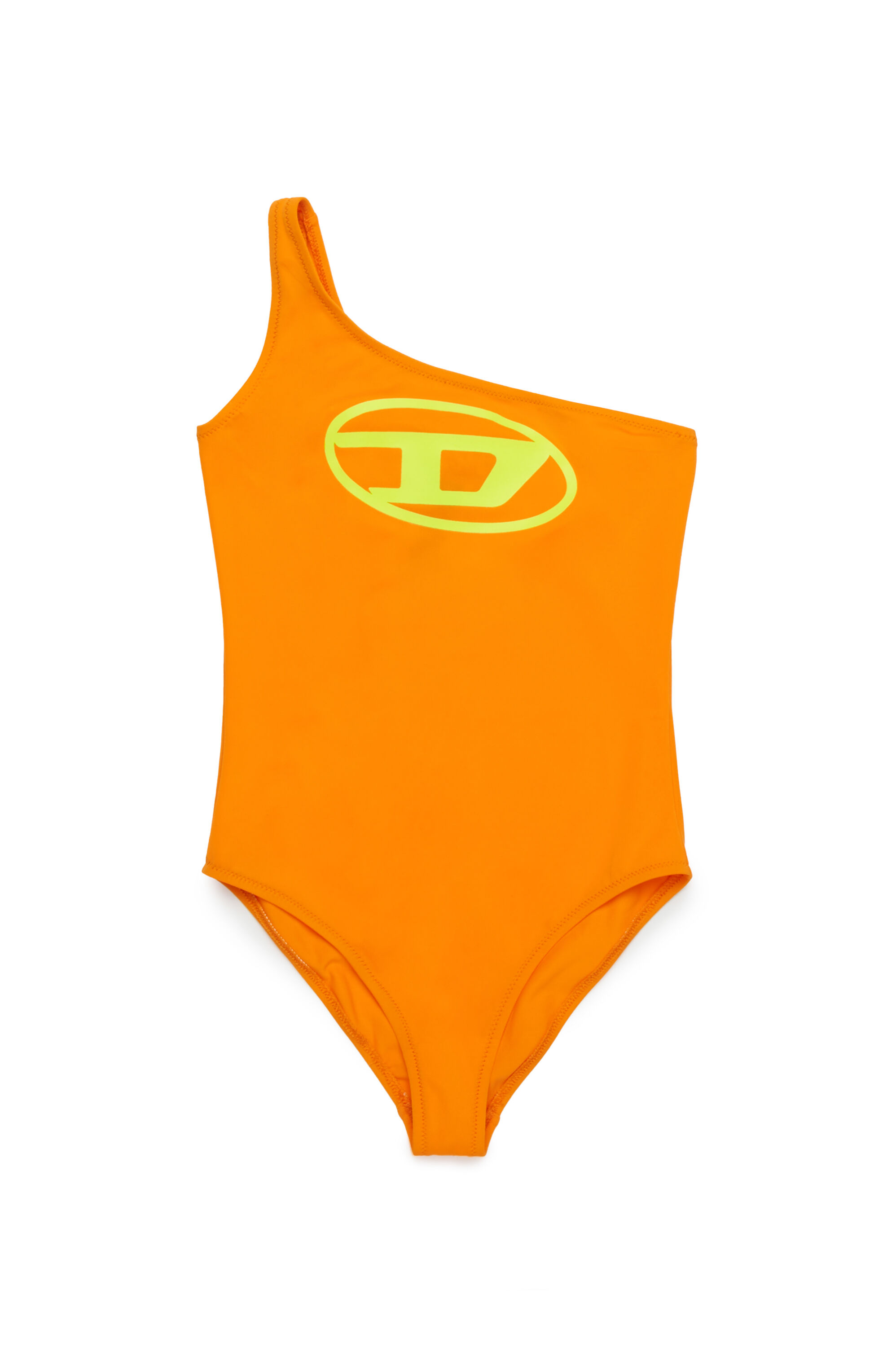 Diesel - MUNNYX, Maillot de bain à une épaule avec logo Oval D Femme in Orange - 1