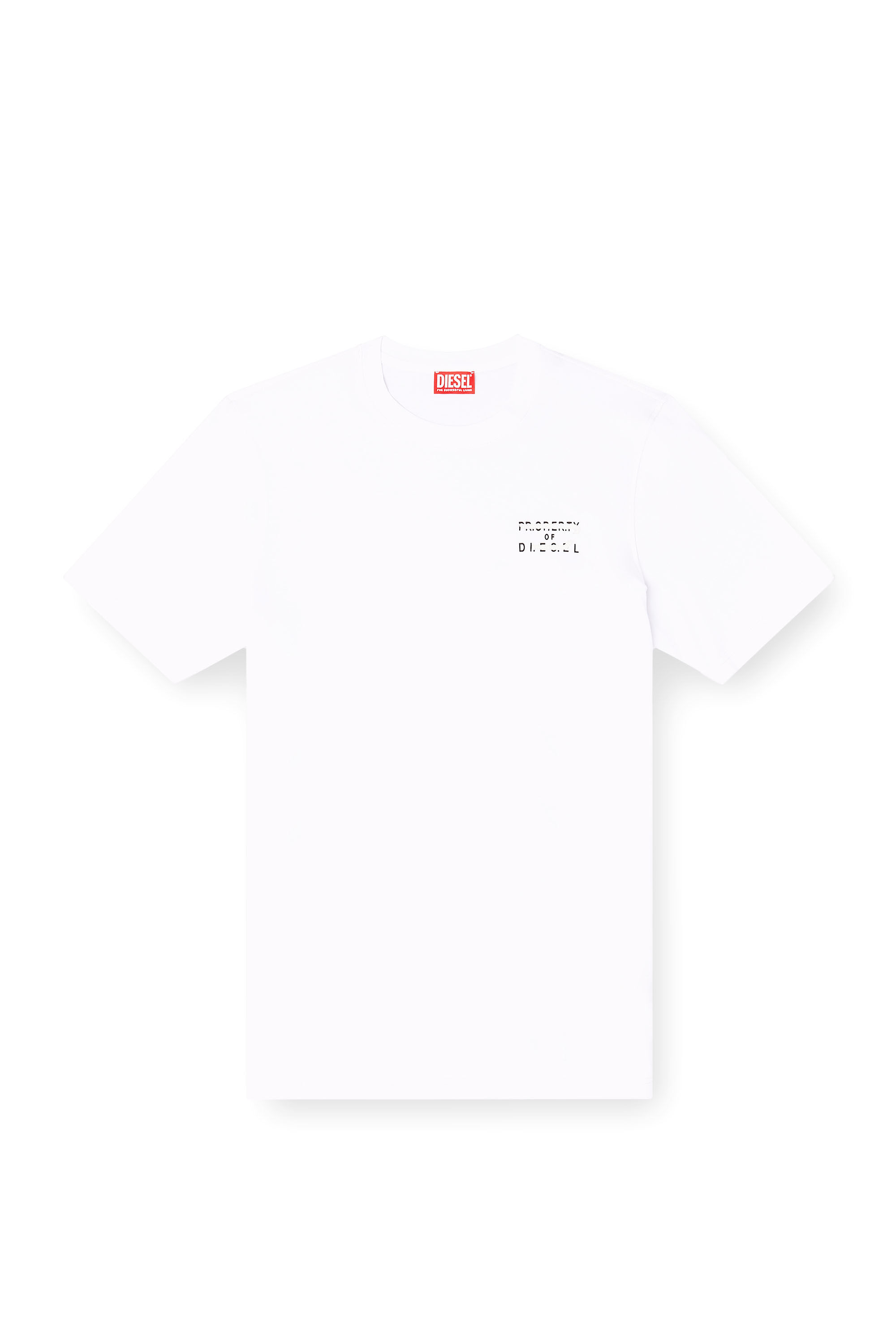 Diesel - T-ADJUST-V5, Herren Regul&auml;res Baumwoll-T-Shirt mit Puffdruck in Wei&szlig; - 2