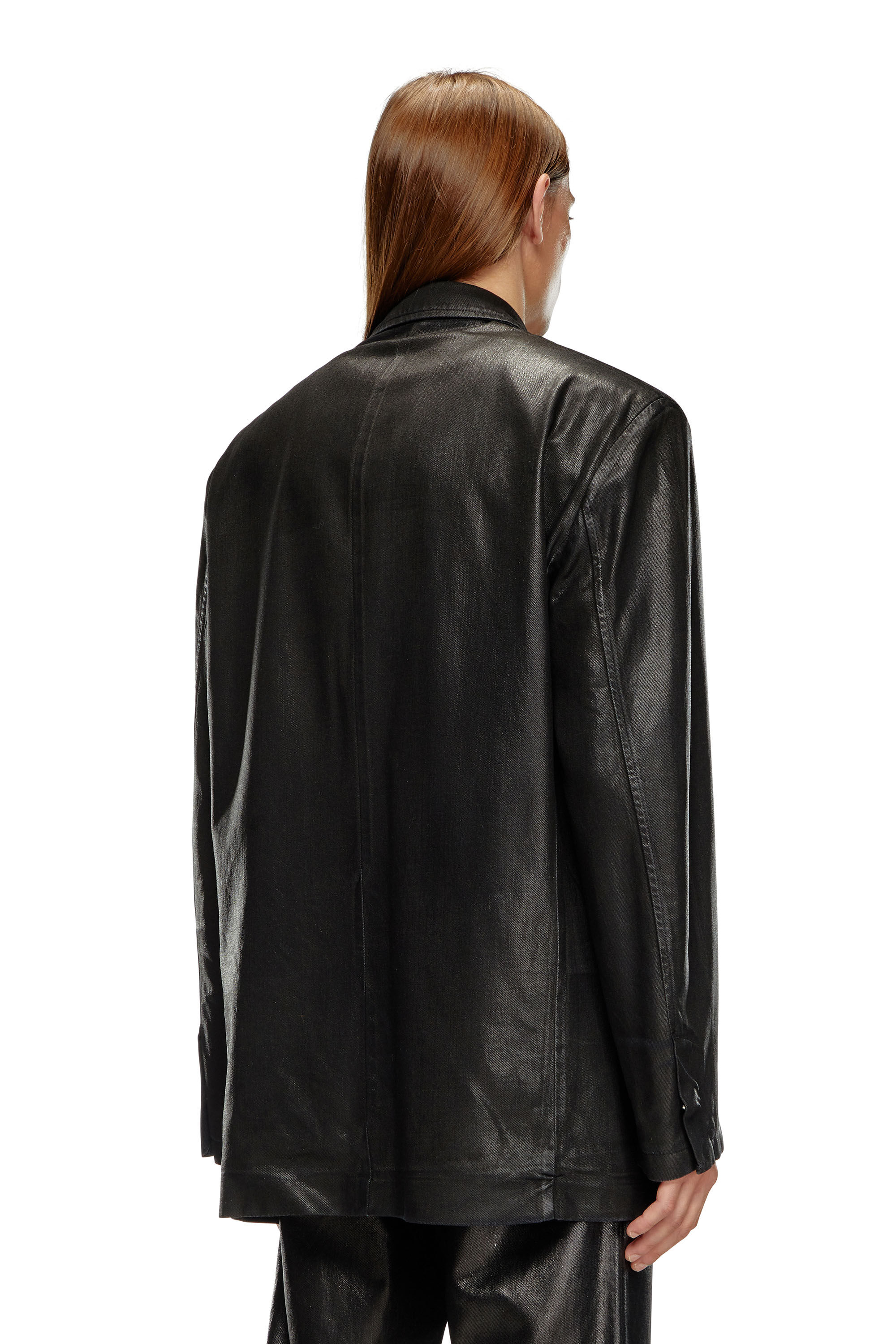 Diesel - D-BLA, Unisex Blazer in coated tailoring denim in Black - Image 4