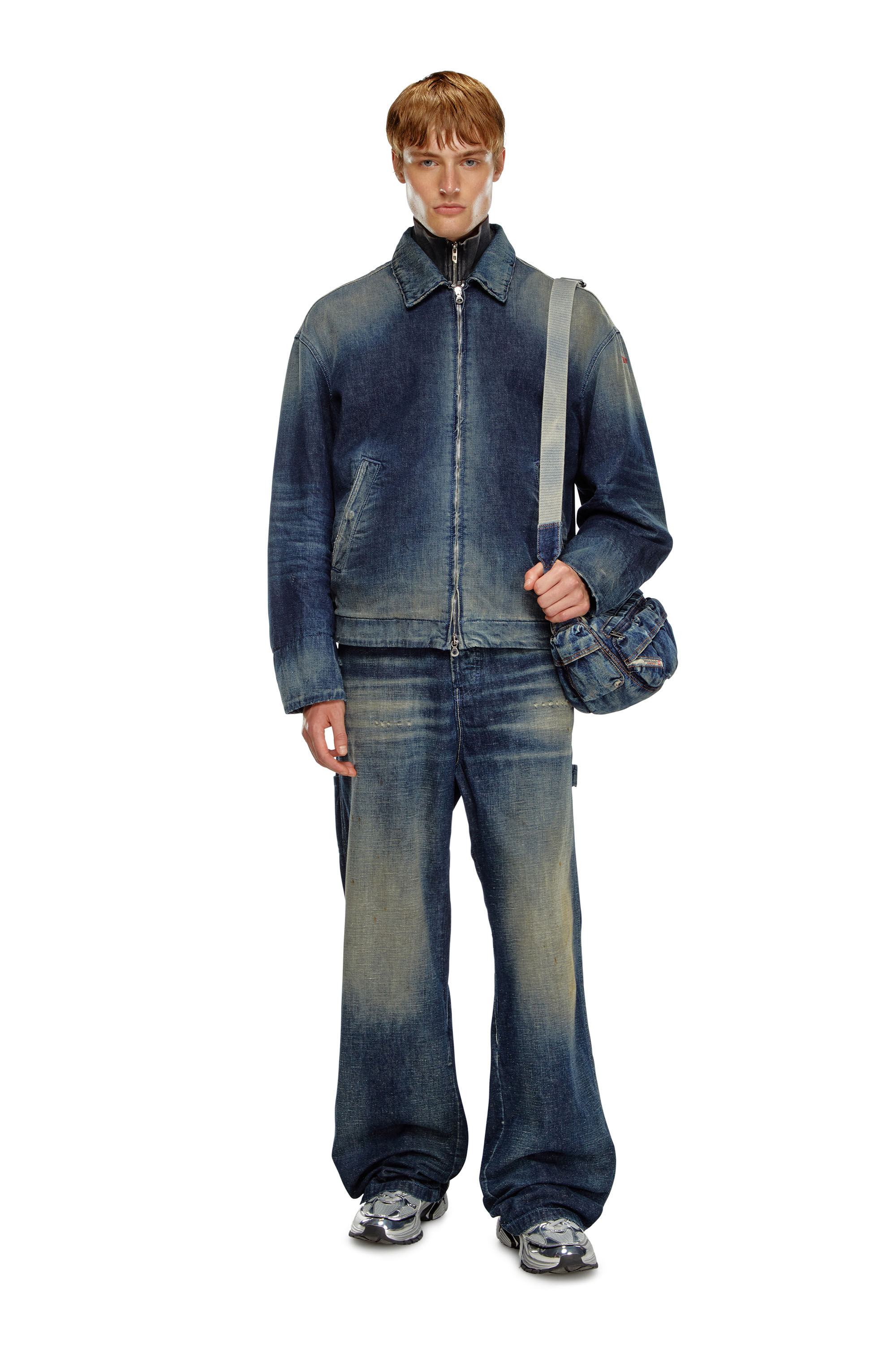 Diesel - D-STACK, Herren Gefütterte Jacke aus Denim im Utility-Stil in Dunkelblau - 1