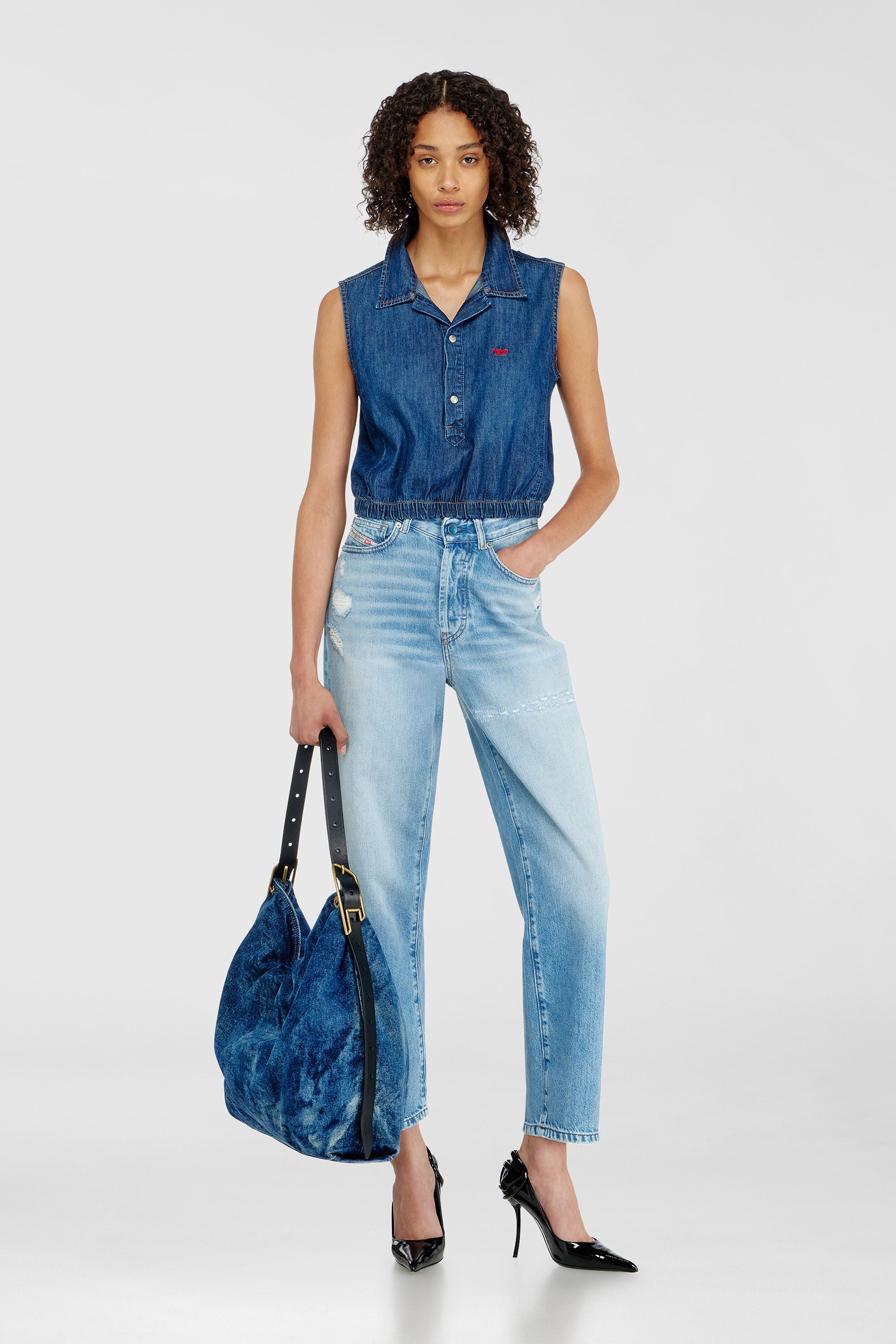 Diesel - Regular Jeans 1981 D-Went 09P49 Donna, Blu Chiaro - Image 1