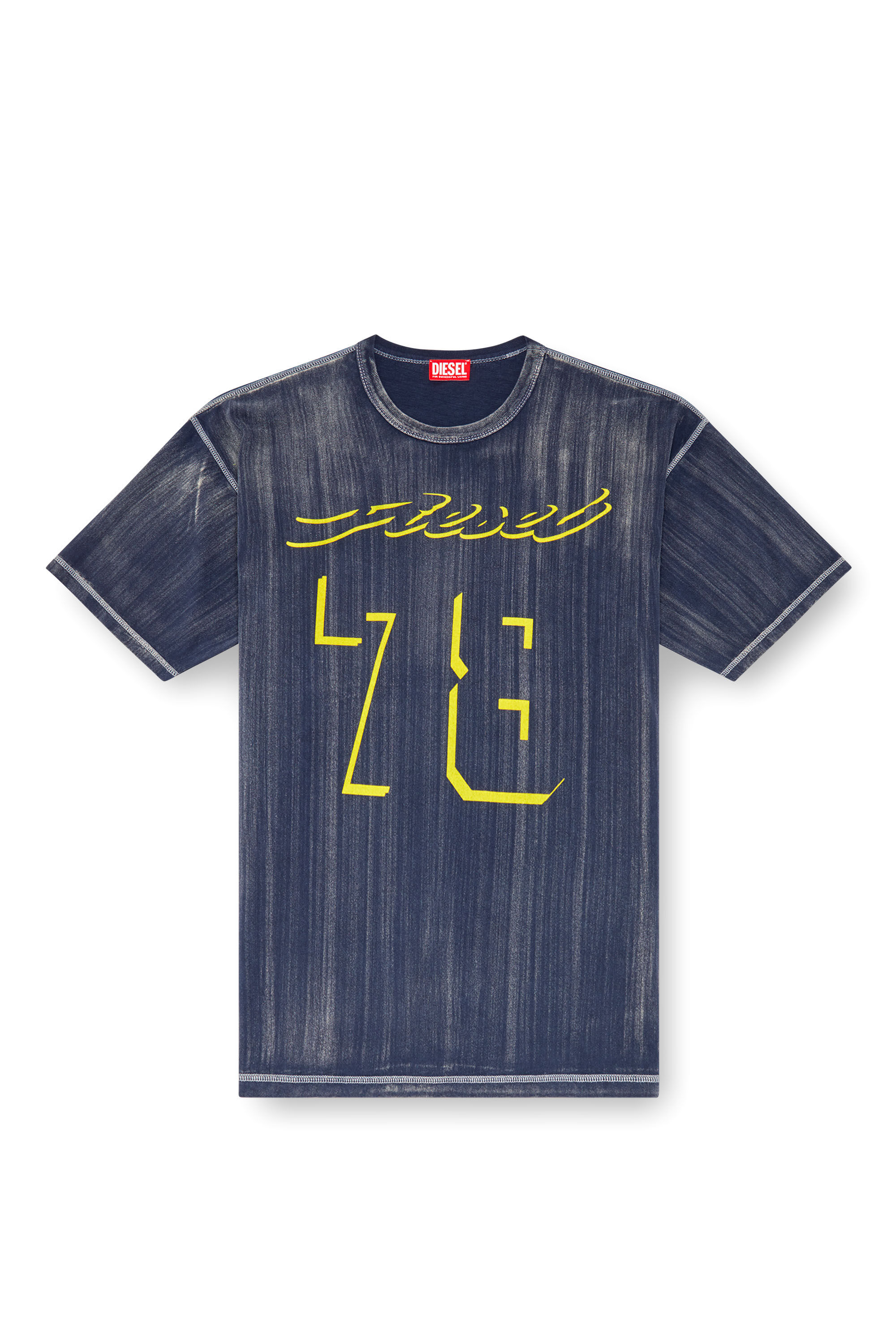 Diesel - T-BOXT-Q2, Uomo T-shirt trattata con logo flock in Blu - Image 2
