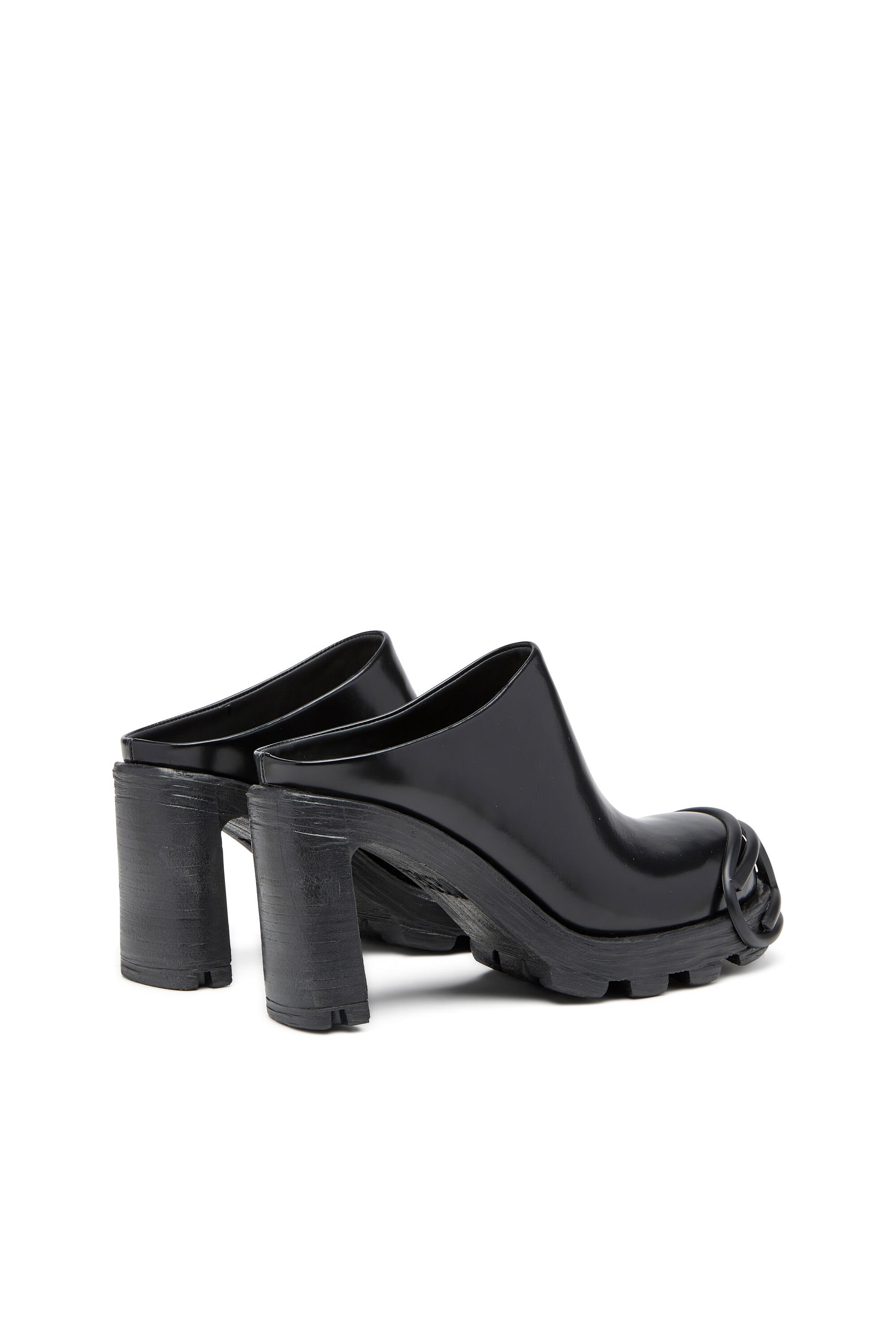 Diesel - D-HAMMER ML D W, Woman D-Hammer-High-heel mules with Oval D plaque in Black - Image 3