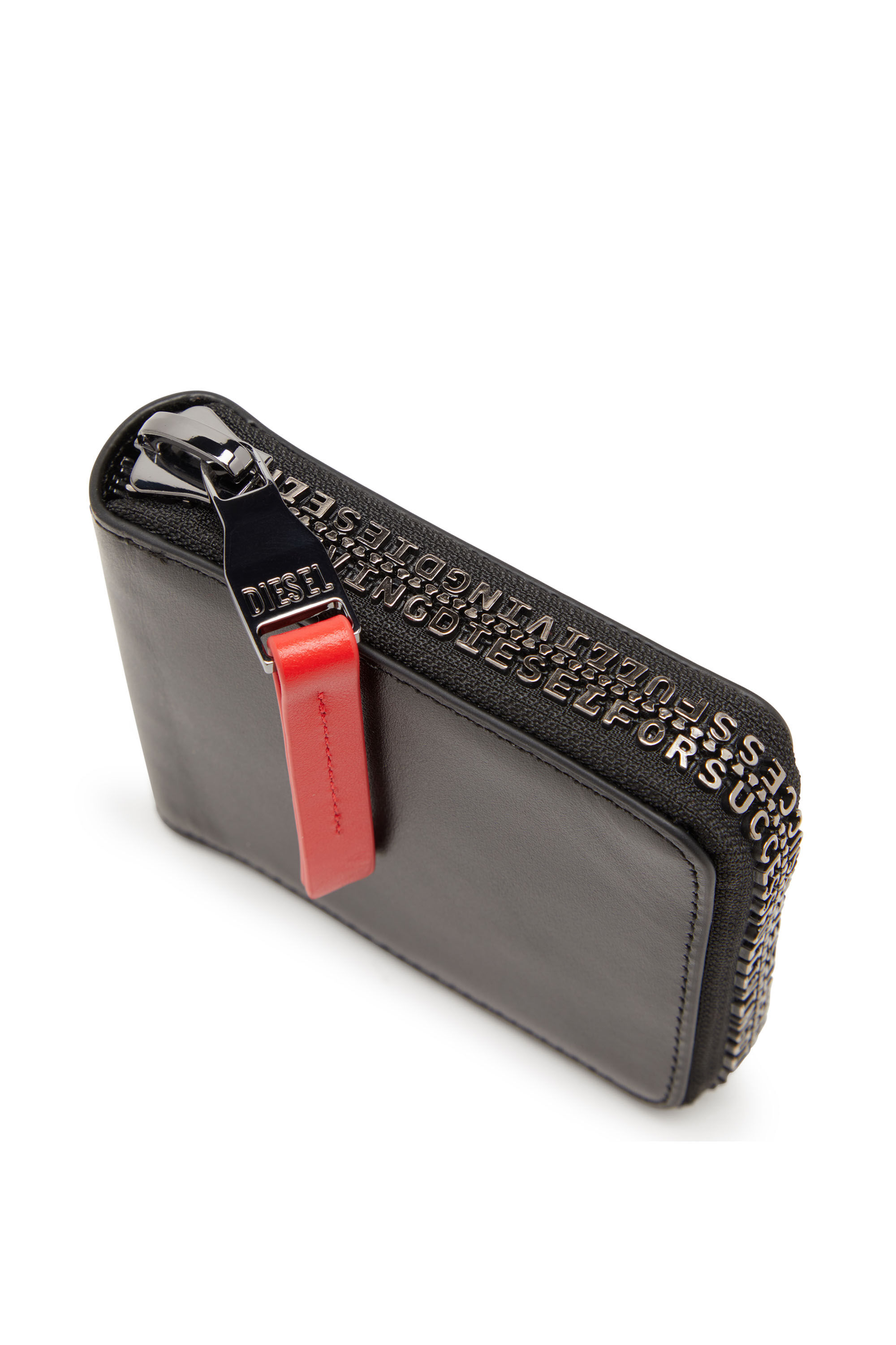 Diesel - ZIP-D BI-FOLD COIN ZIP XS, Herren Portemonnaie aus Leder mit Logo-Reißverschluss in Schwarz - Image 4