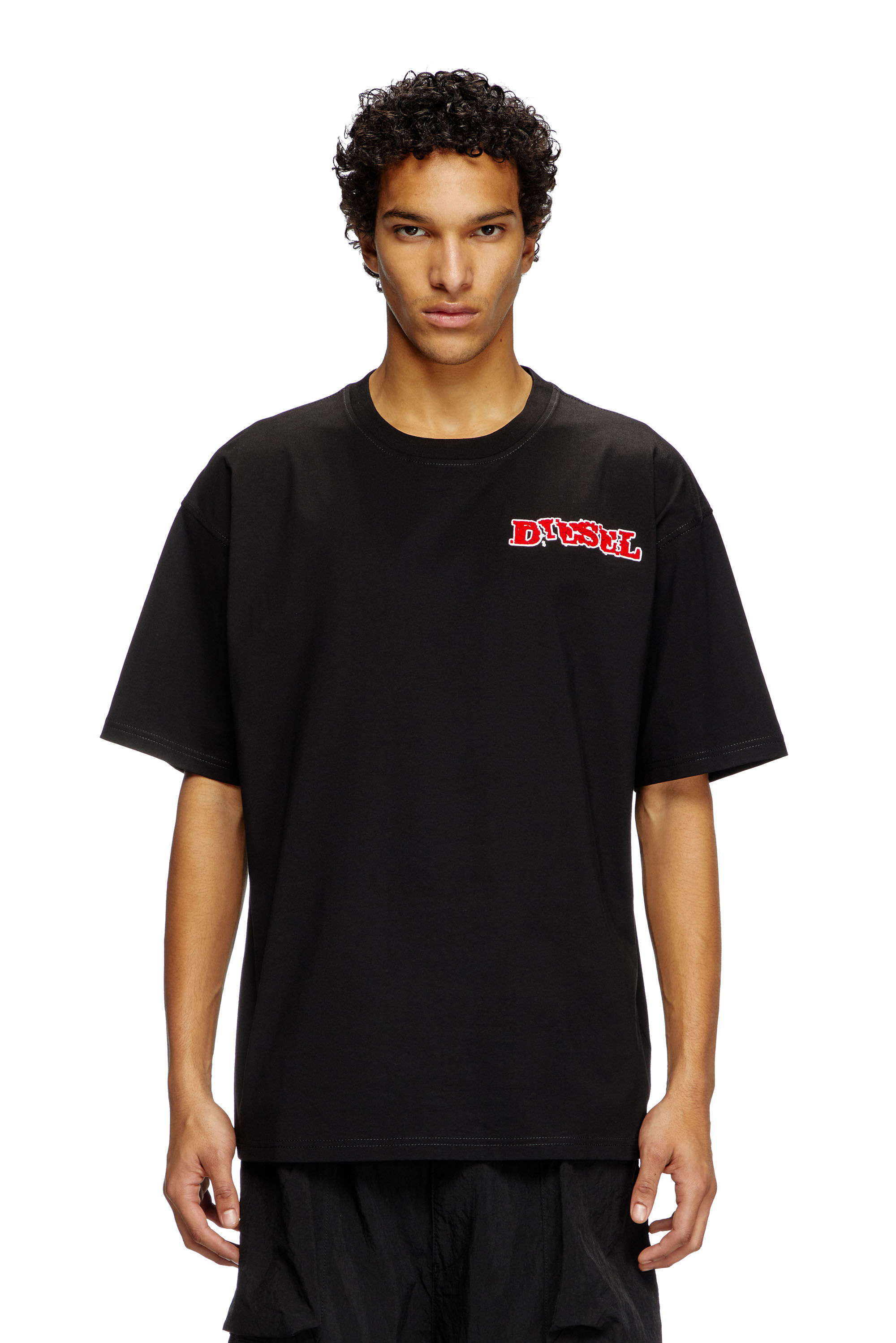 Diesel - T-BOXT-R20, Herren T-Shirt mit puffigem beflocktem Logo in Schwarz - 2