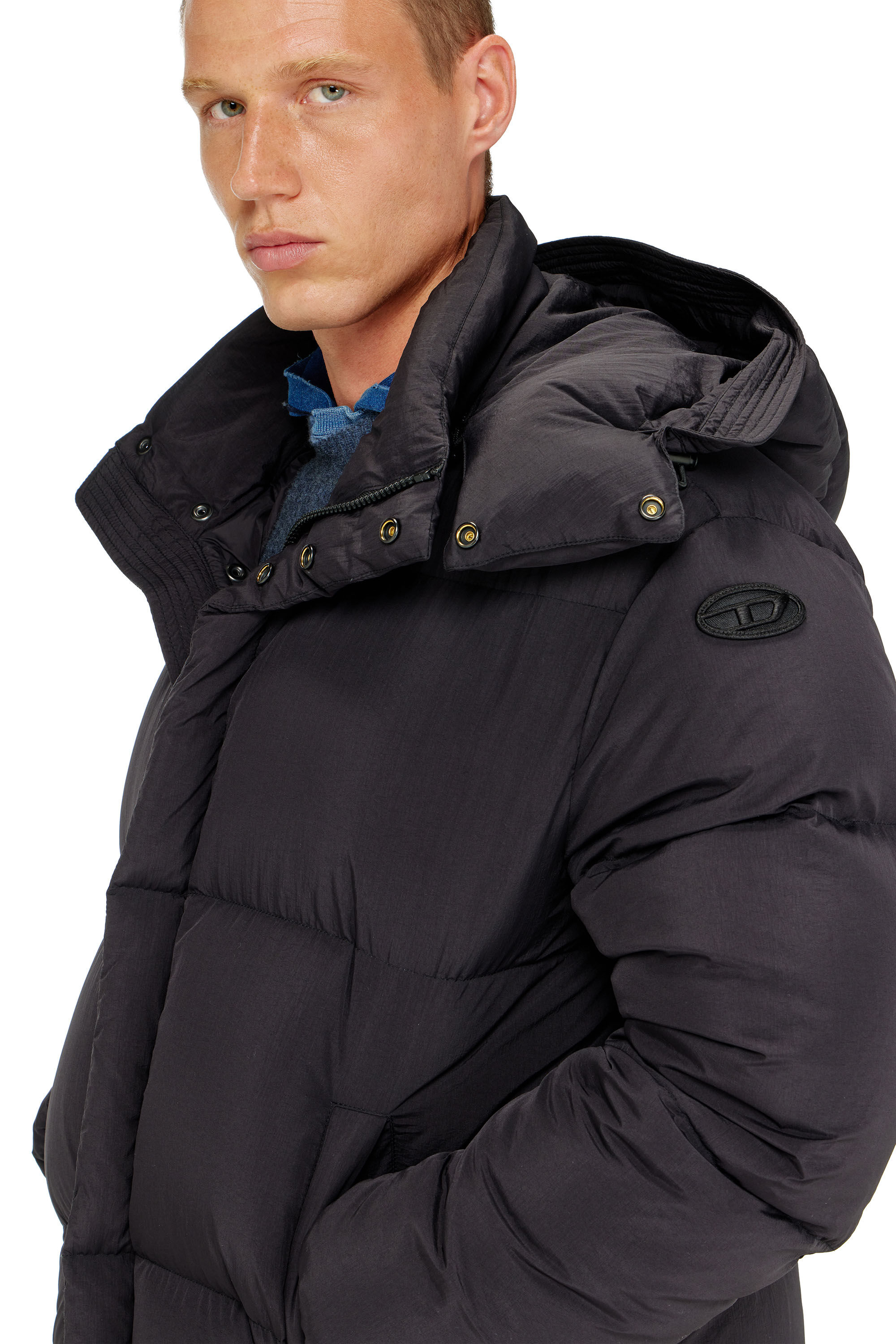 Diesel - W-ROLFYS-WRD, Veste matelass&eacute;e en Taslan ViralOff&reg; Homme in Gris - 5