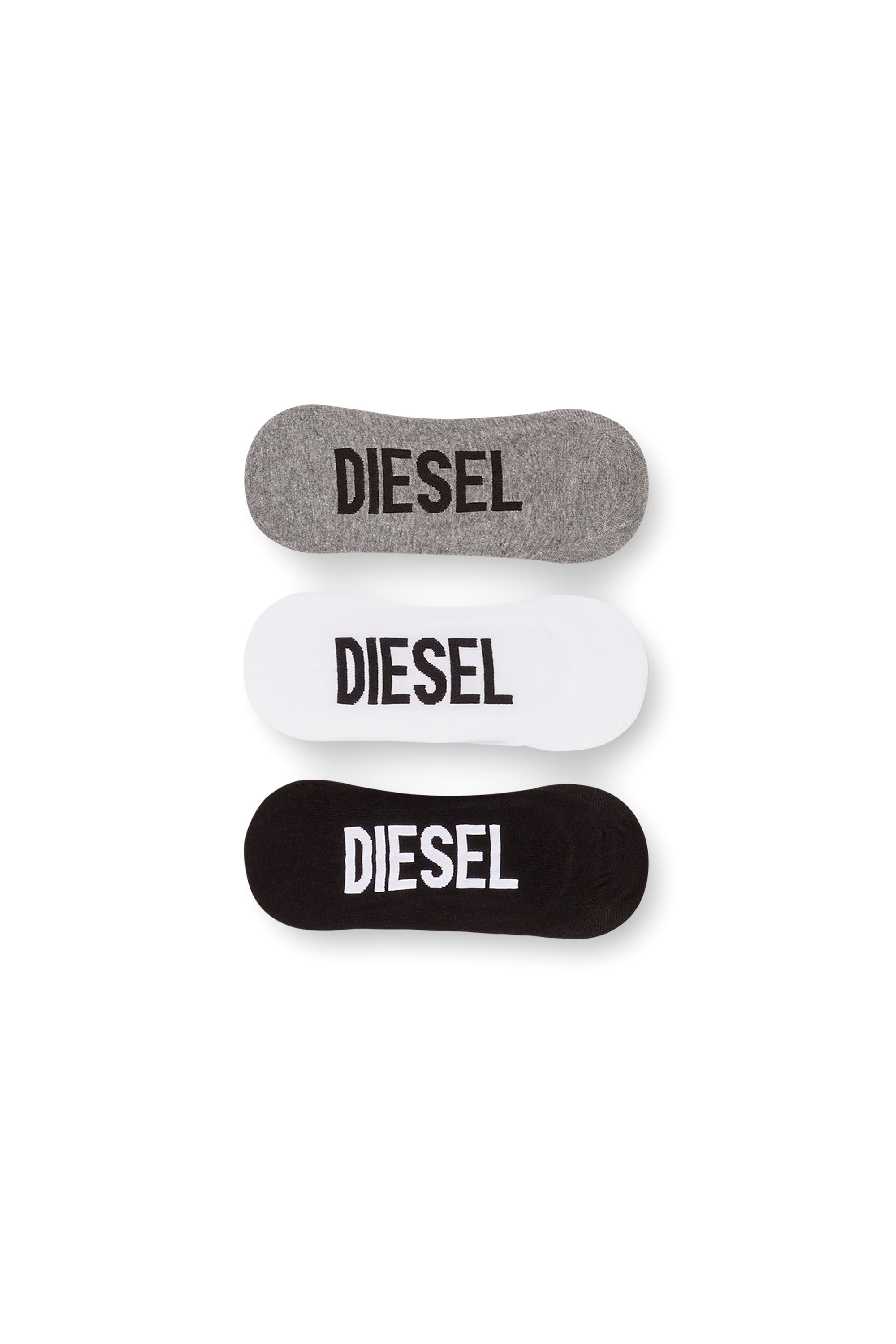 Diesel - SKM-HIDEPAT-THREEPACK, Herren Unsichtbare Socken im Dreierpack in Weiss/Schwarz - 1
