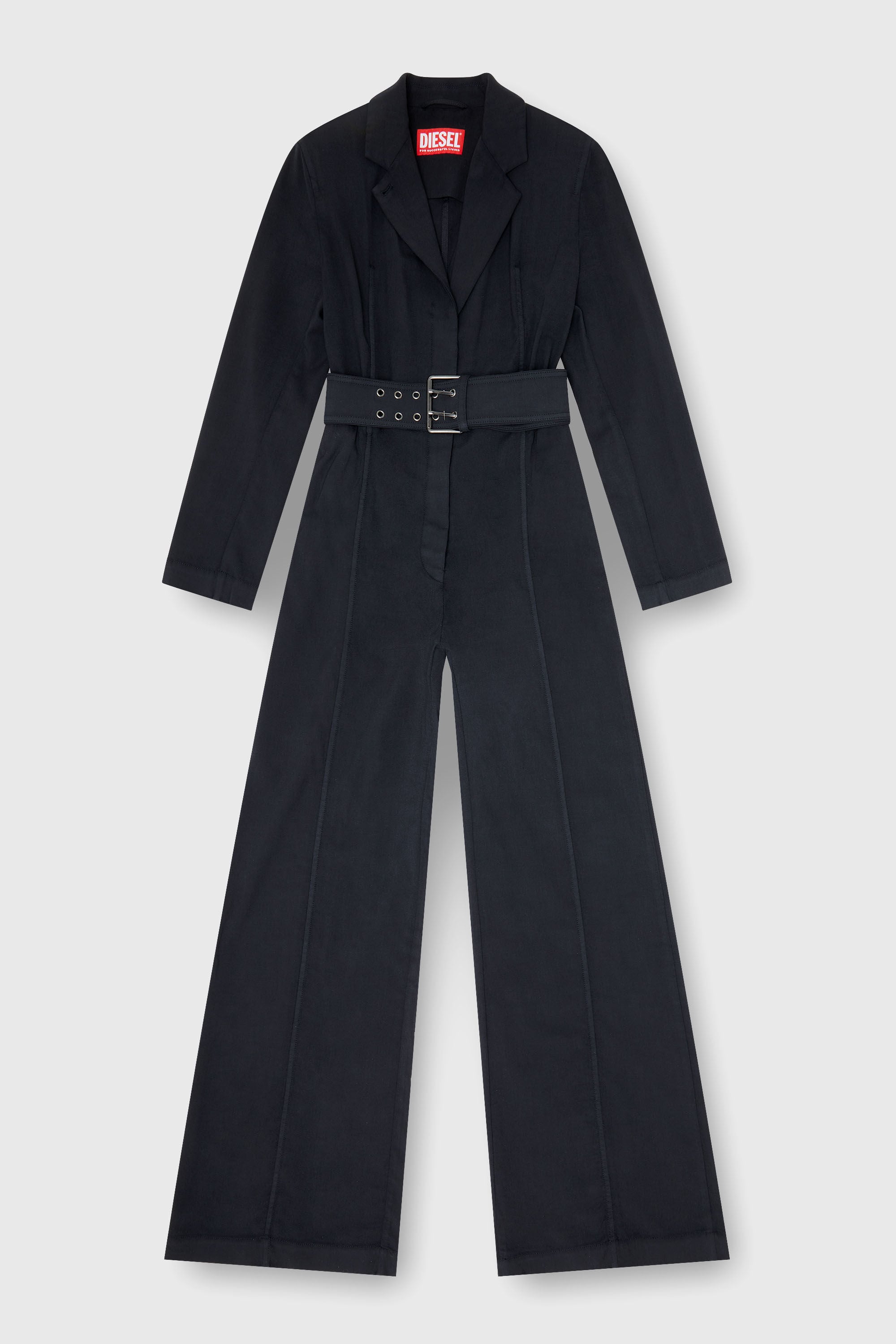 Diesel - J-AEL, Tuta blazer con cintura in stretch wool Donna in Nero - 2