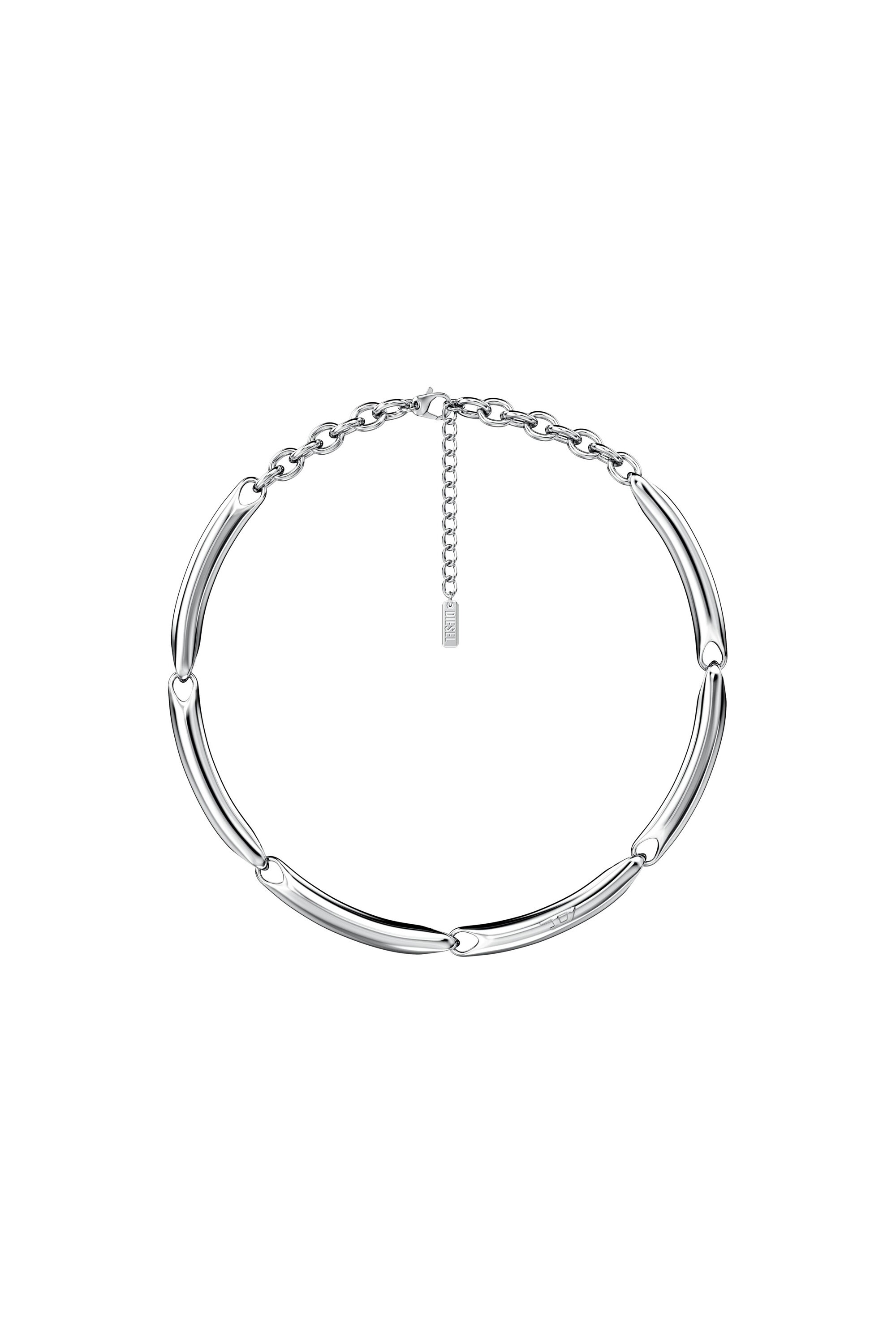 Diesel - DX1697040 JEWELLERY, Collier cha&icirc;ne en acier inoxydable Mixte in Gris argent&eacute; - 1