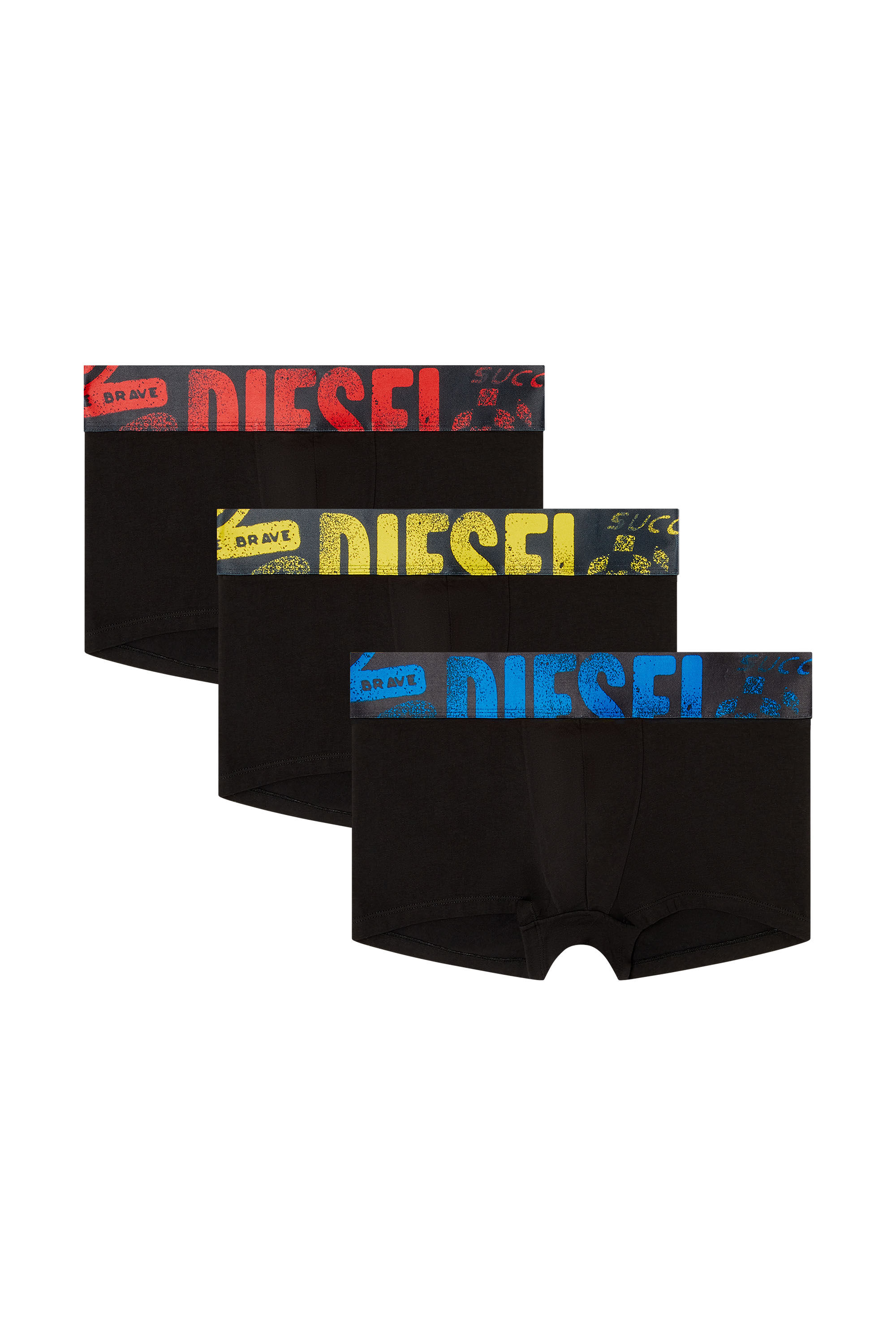 Diesel - UMBX-DAMIENTHREEPACK-5.5EL, Set da tre boxer stretch con logo multicolore Uomo in Multicolor - 2