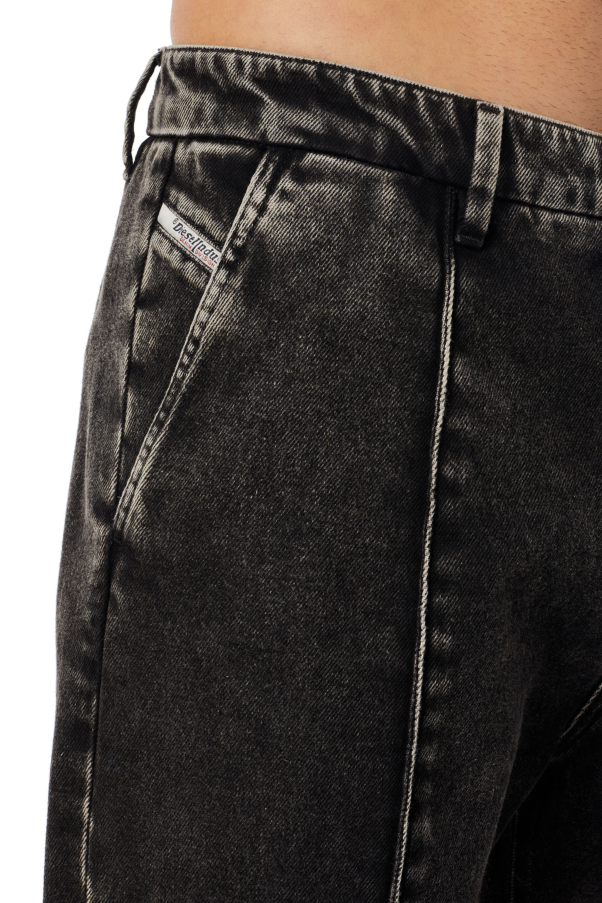 Diesel - Straight Jeans D-Chino-Work 09B87, Noir/Gris foncé - Image 6