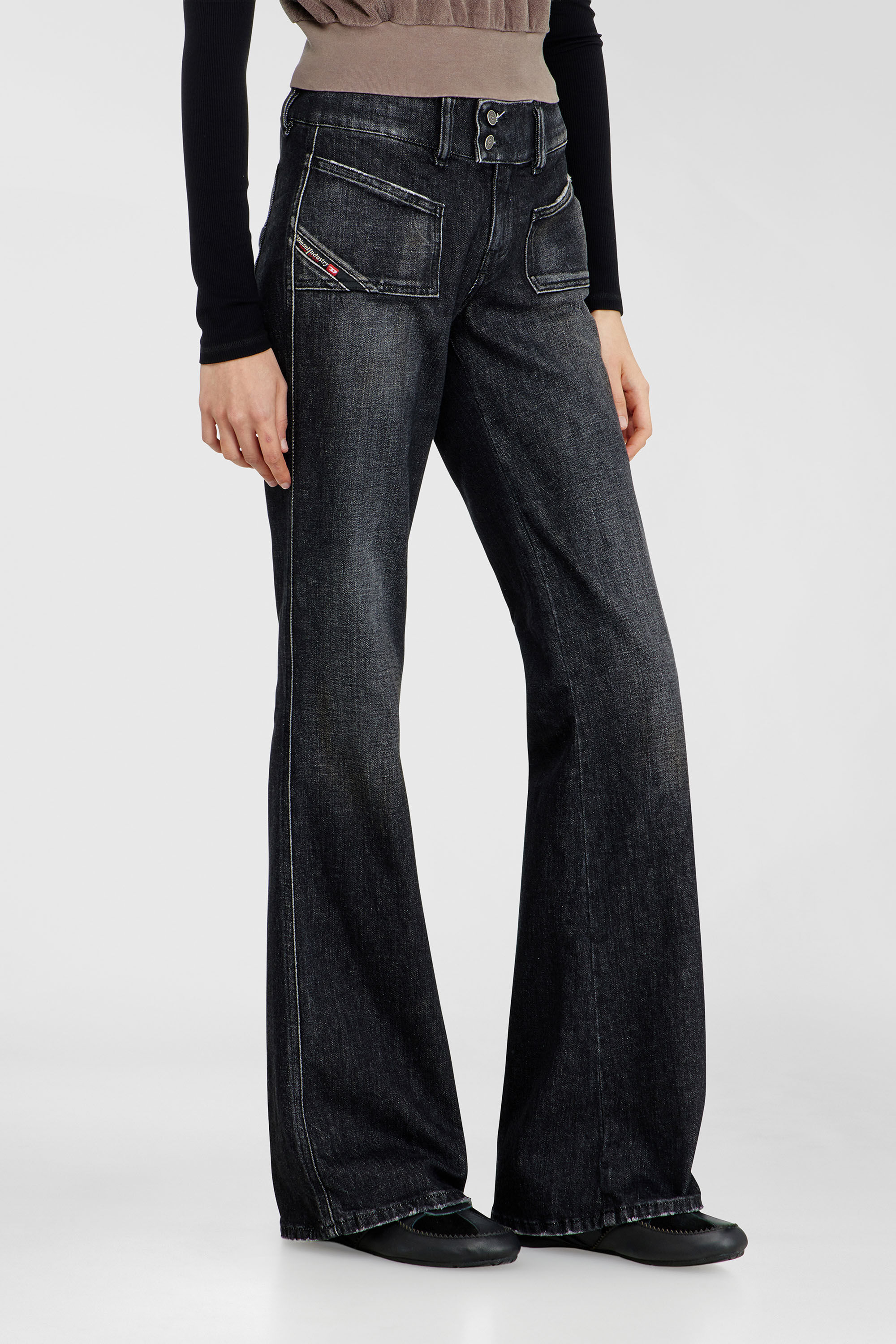 Diesel - Bootcut Jeans D-Hush 09N50 Femme, Noir/Gris fonc&eacute; - Image 7