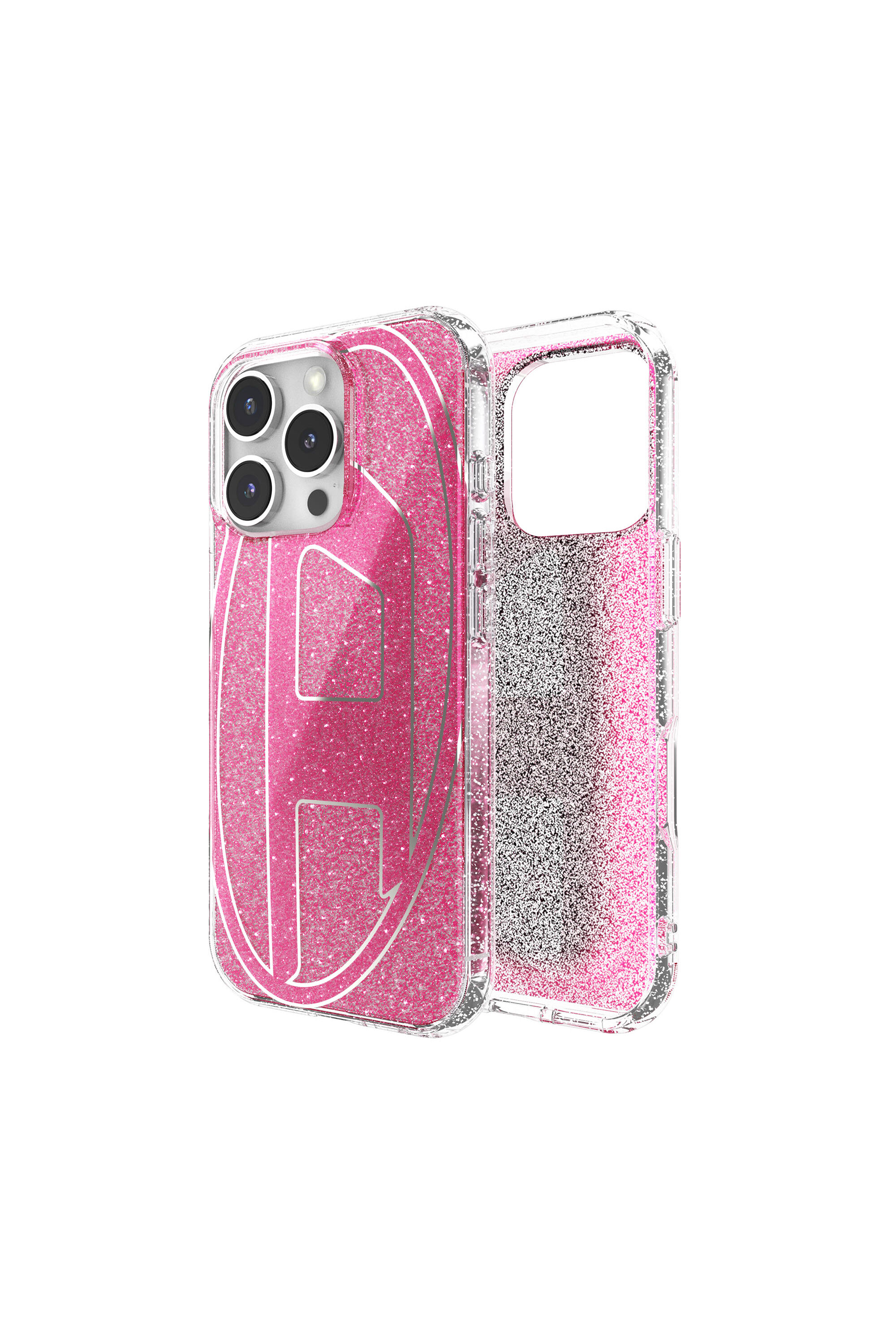 Diesel - 60156 AOP CASE, Unisex Oval D Glitter Case for iP 16 Pro in Rosa - 1