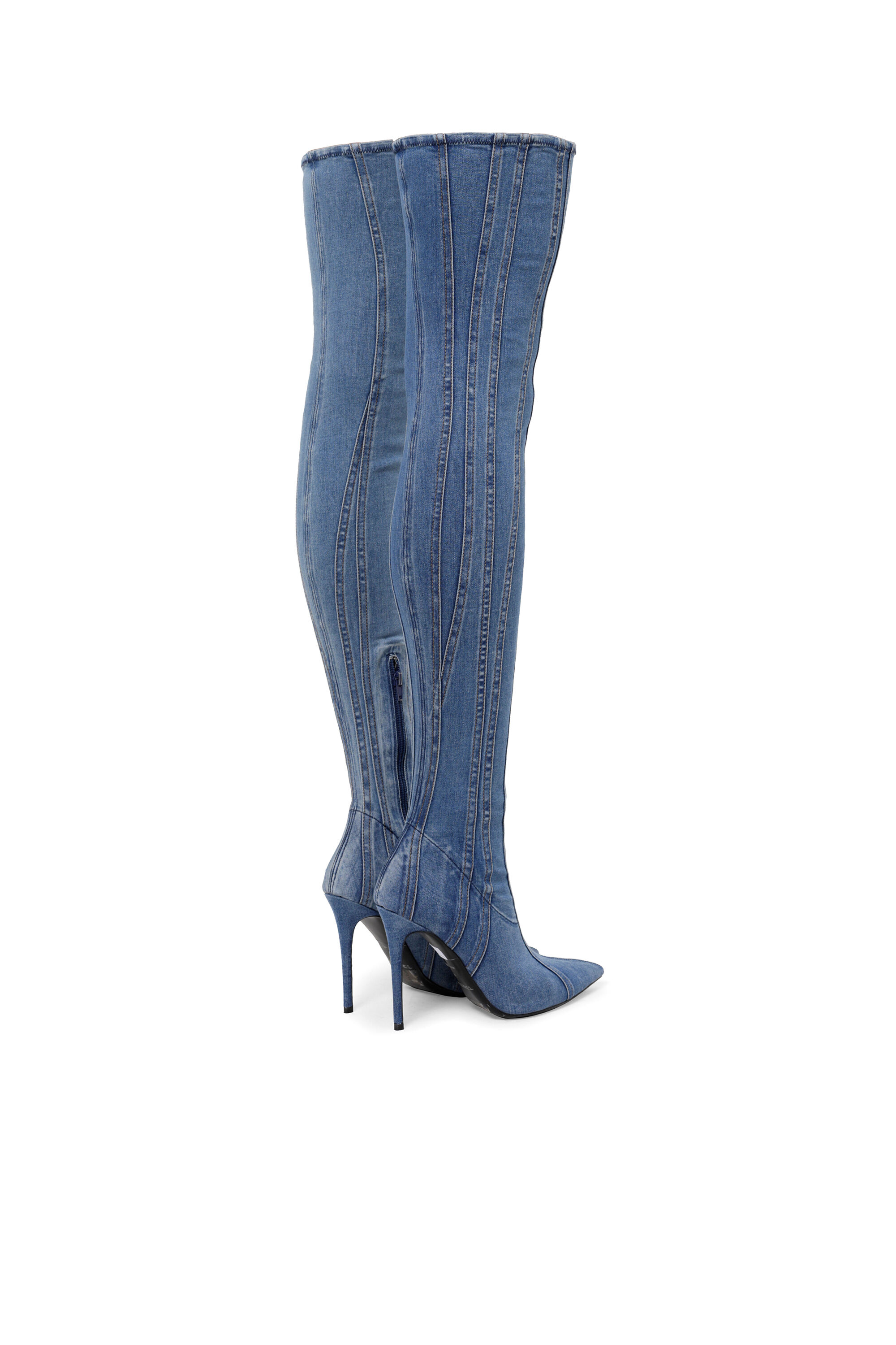 Stivali sopra il ginocchio da donna in denim Diesel D YUCCA OTK