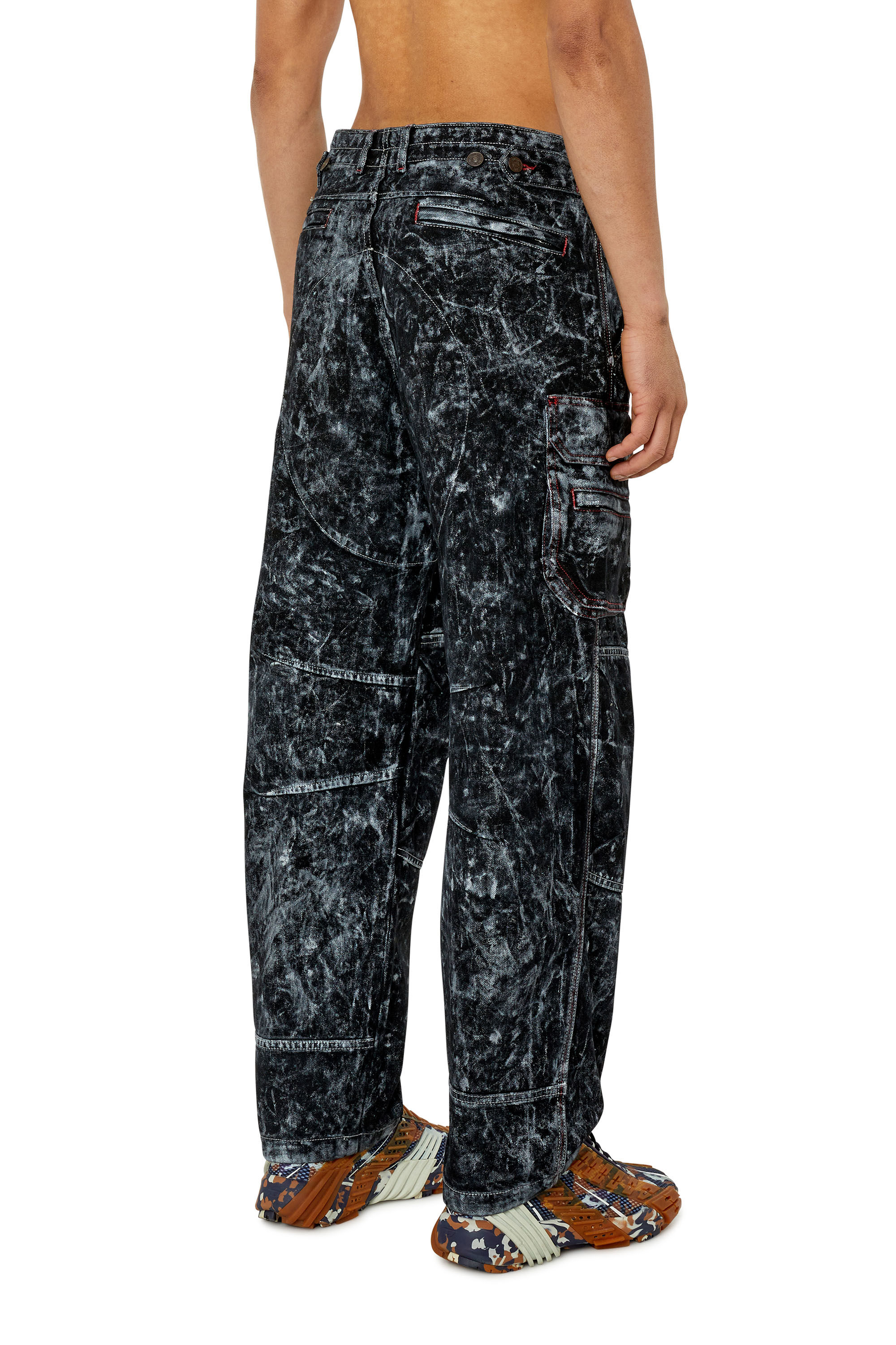 Diesel - D-Fish 0EMAC Straight Jeans, Nero/Grigio scuro - Image 4