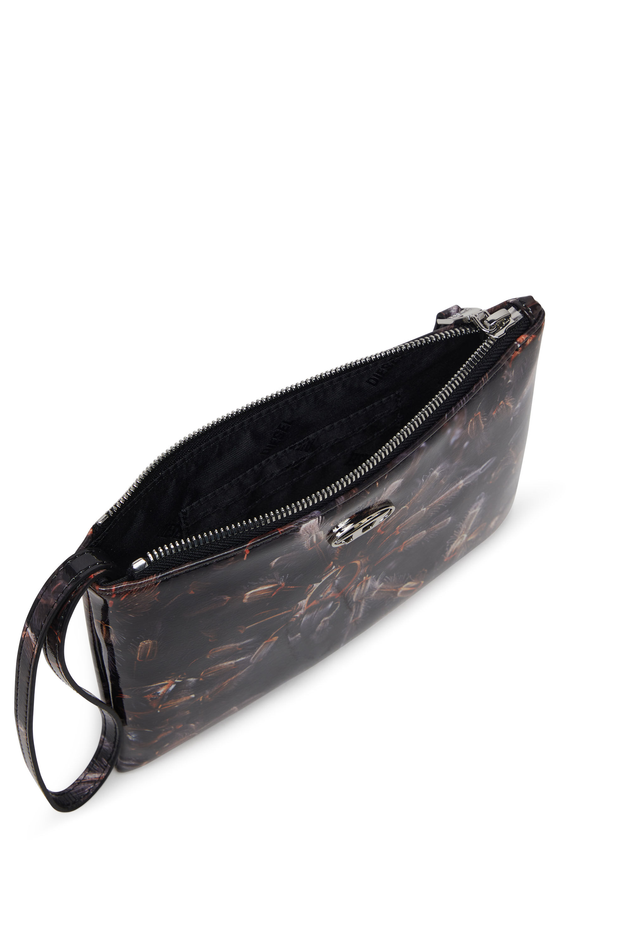 Diesel - PLAY POUCH II, Pouch in PU lucido stampato Donna in Nero - 4