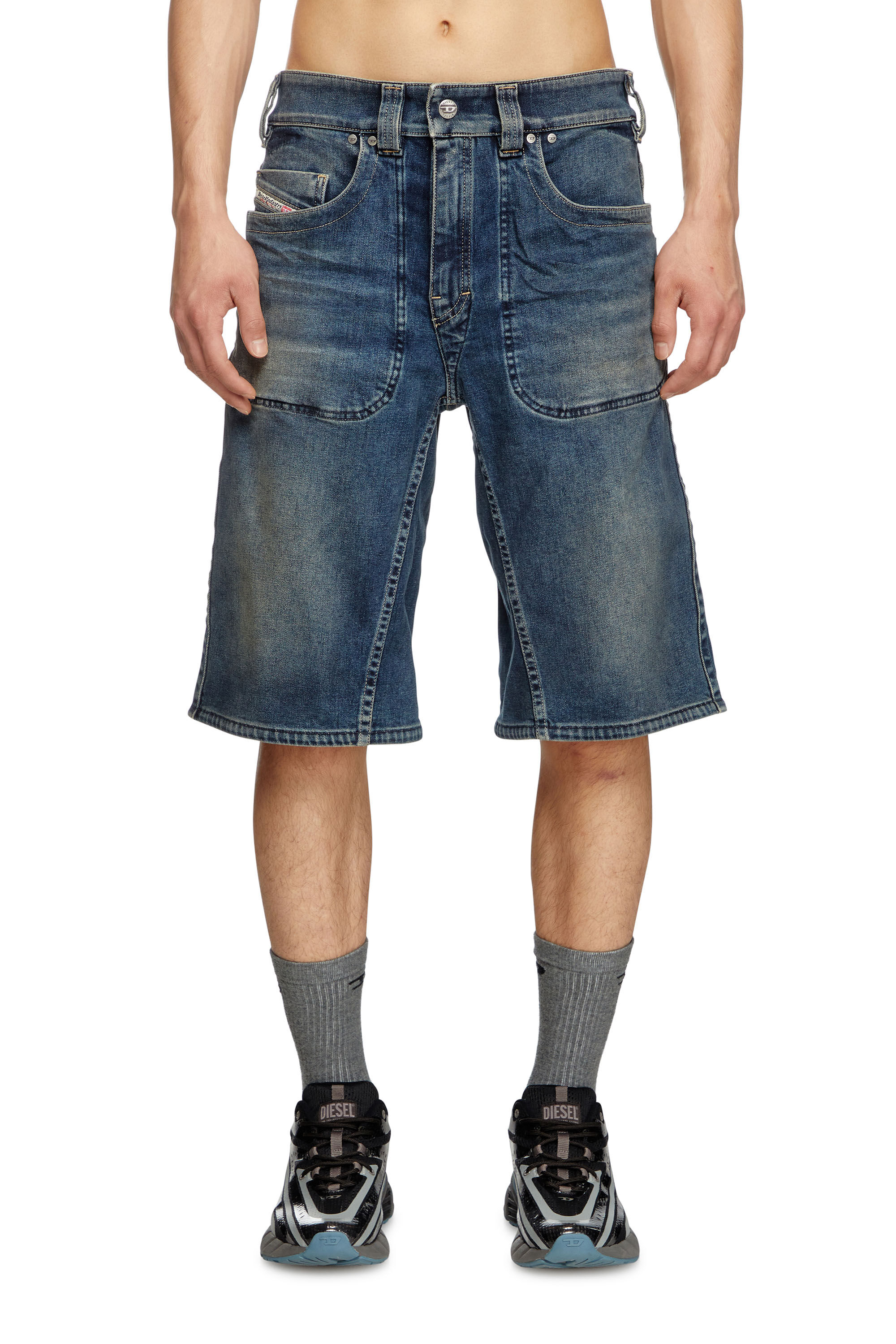 Diesel - D-MACRO-RE SHORT, Herren Bermudashorts aus Rehab-Denim in Dunkelblau - 3