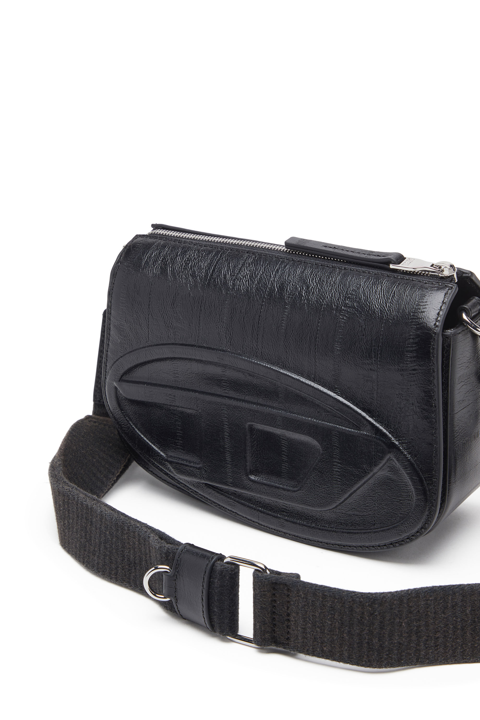 Diesel - 1DR CAMERA BAG, 1DR-Sac caméra en cuir effet anguille Mixte in Noir - 2