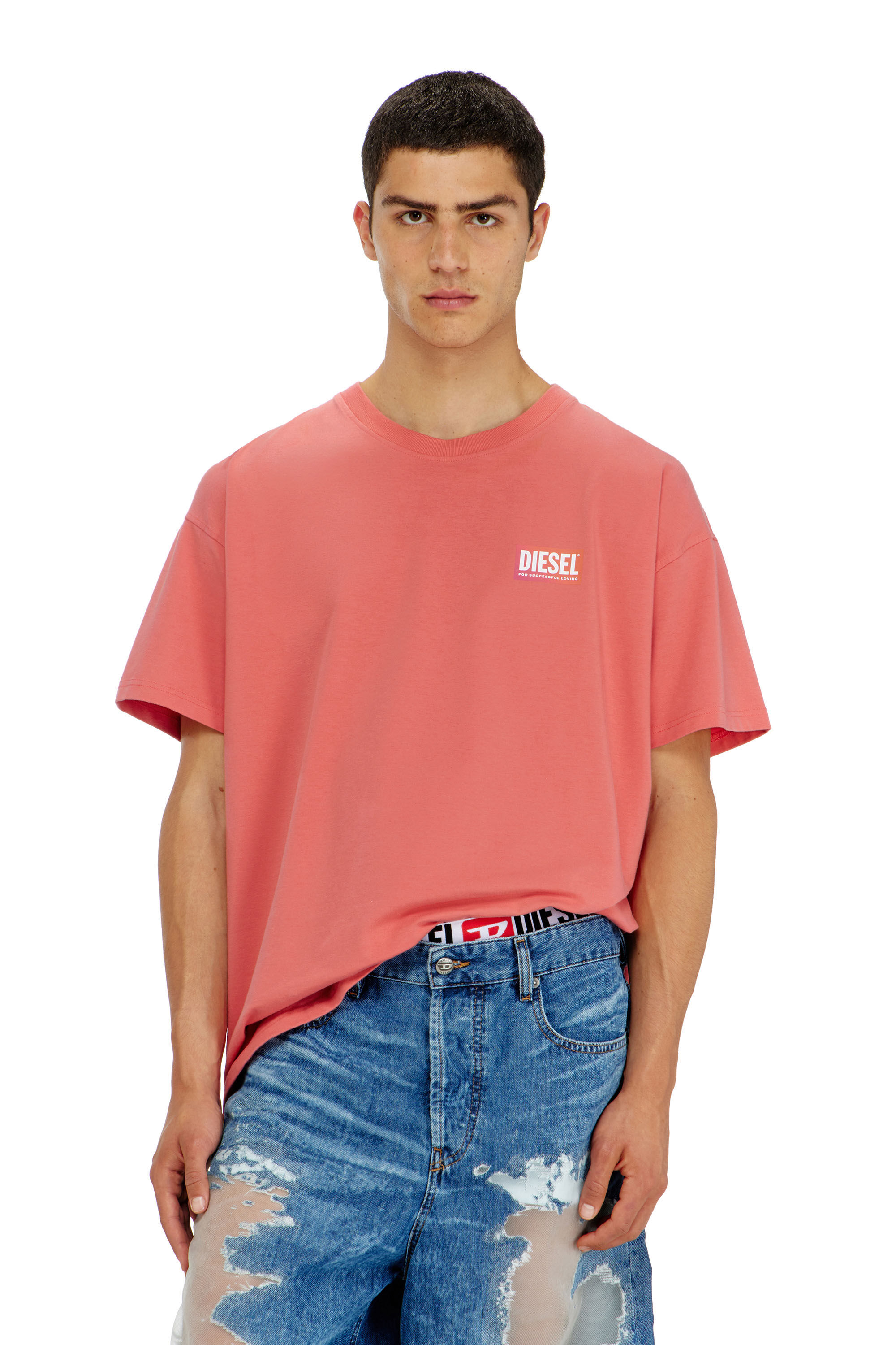 Diesel - PR-T-NORM-CHITIND-R, T-shirt con logo posteriore trasparente Unisex in Rosso - 3