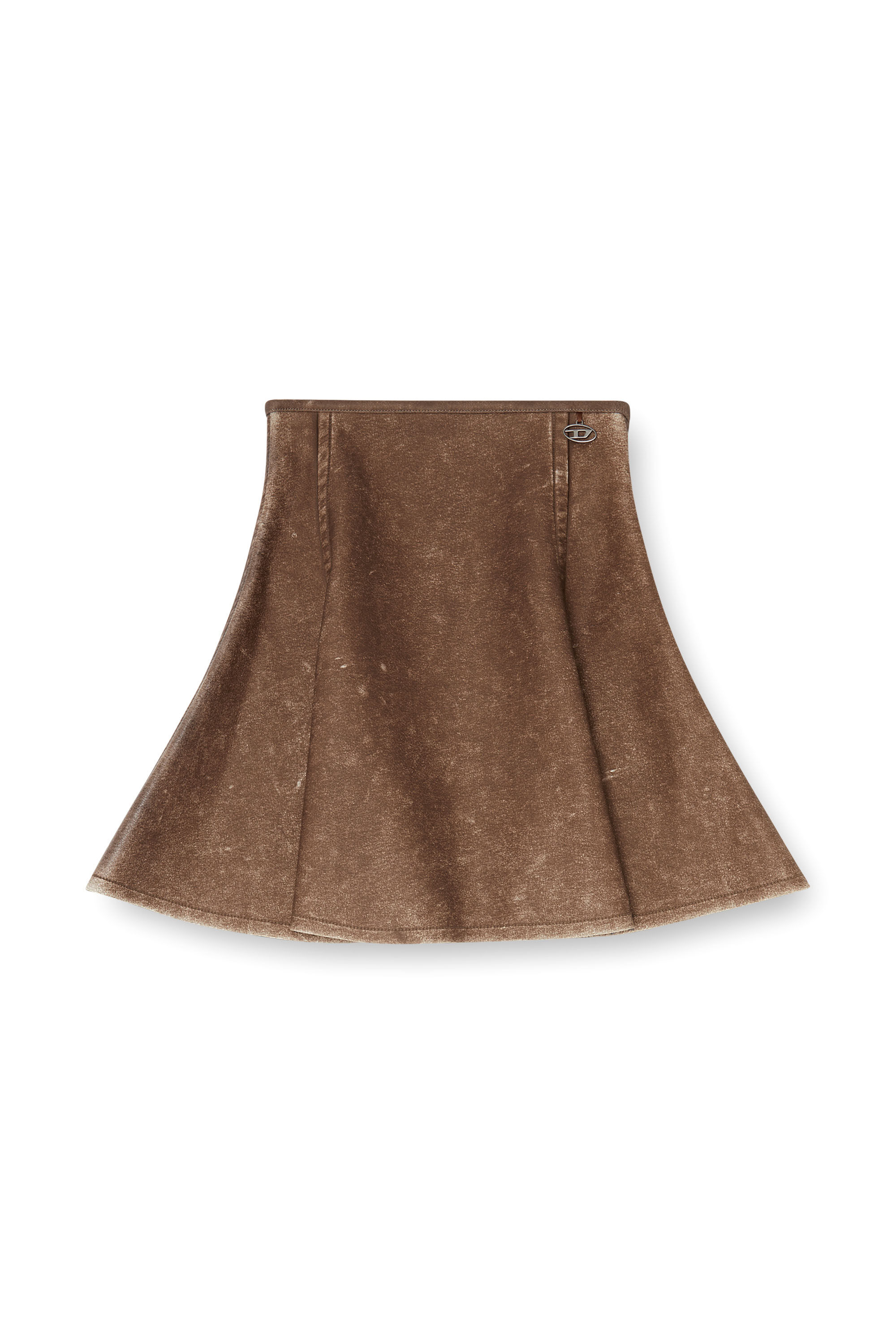 Diesel - O-ERINA, Jupe mini &eacute;vas&eacute;e en mati&egrave;re contrecoll&eacute;e Femme in ToBeDefined - 2