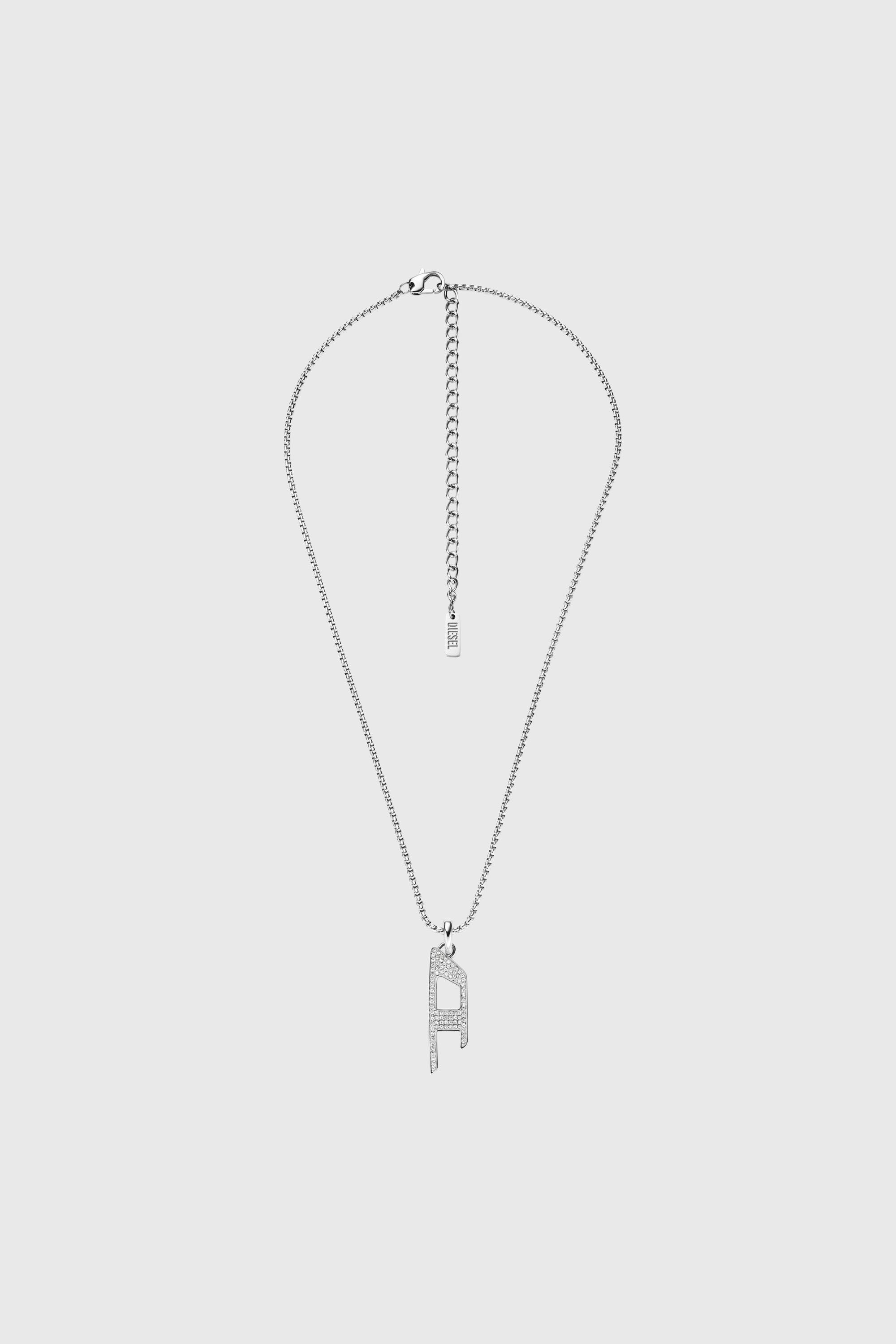 Diesel - DX1624040 JEWELLERY, Unisex Halskette mit Glitzeranh&auml;nger aus Edelstahl in Silber - 1