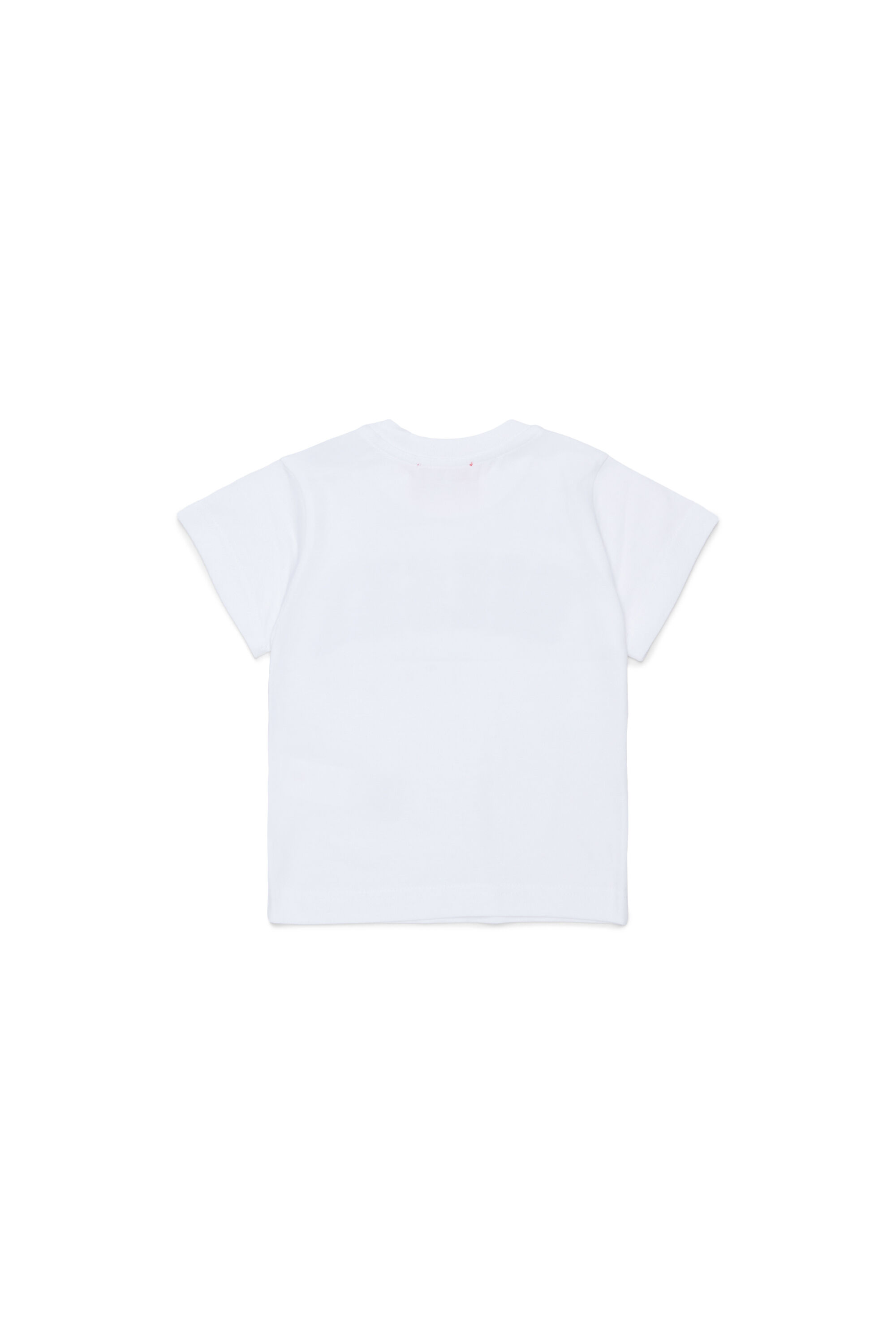 Diesel - TEANSB, T-shirt en coton avec logo effet effiloch&eacute; Homme in Blanc - 2