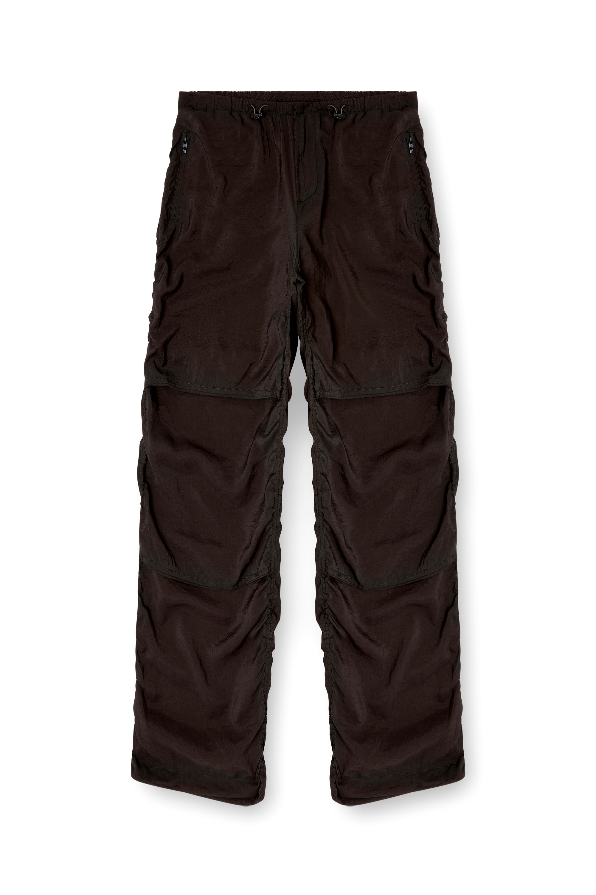 Diesel - P-DAILY, Pantaloni utility in tessuto leggero stropicciato Uomo in Nero - 2