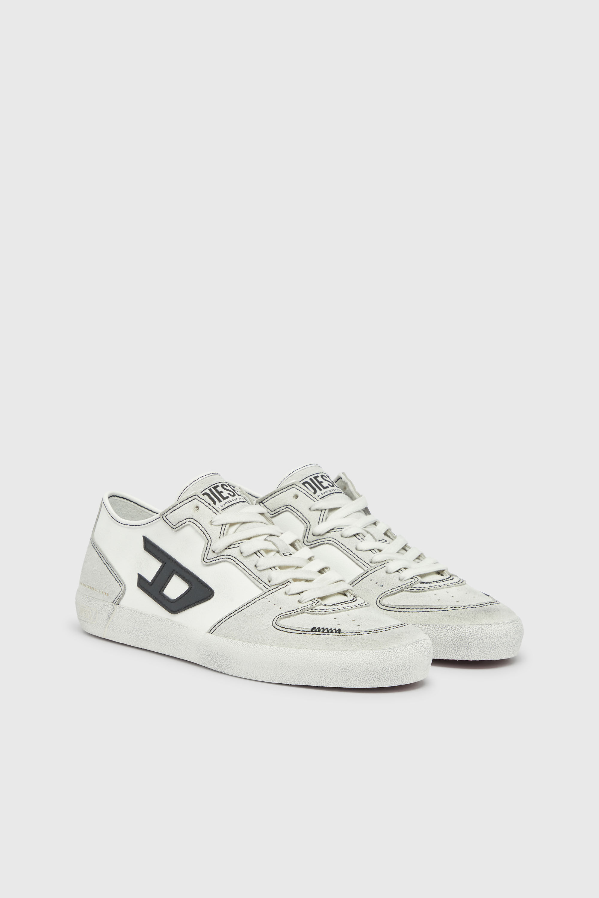 Diesel - S-LEROJI D-2 LOW, S-Leroji - Sneakers &agrave; empi&egrave;cements avec logo D Homme in Blanc - 2